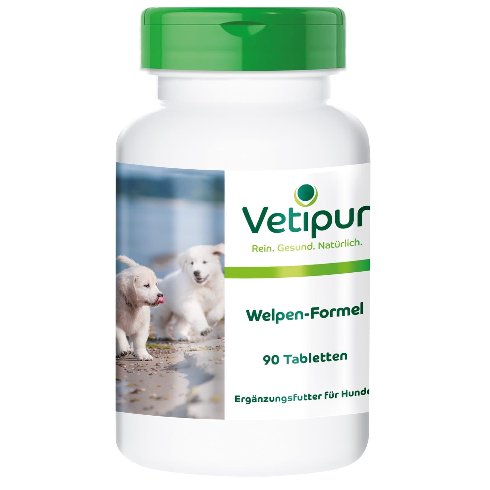 Vetipur Puppy Formula, Contains Calcium, Green-lipped Mussel, spirulina, rosehips and Ginger, Feed Supplement for Dogs, 90 Tablets