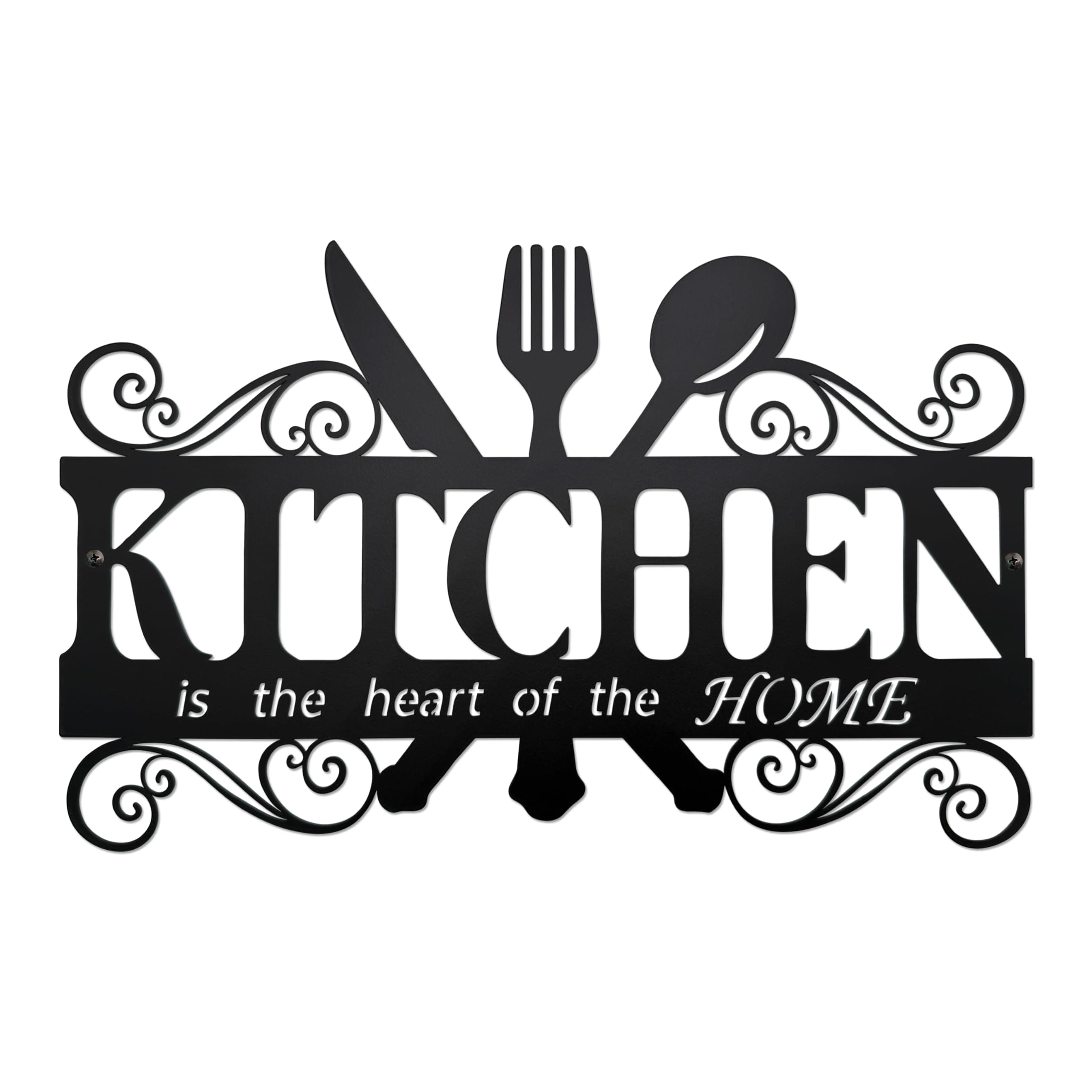 Metal Kitchen Wall Decor,Kitchen Signs Decoraions For Wall,Rustic Kitchen Decor Sign,Country Farmhouse Decoration for Kitchen or Dining Room,13.8x8.8 Inches (Black),BiaGift1126-2