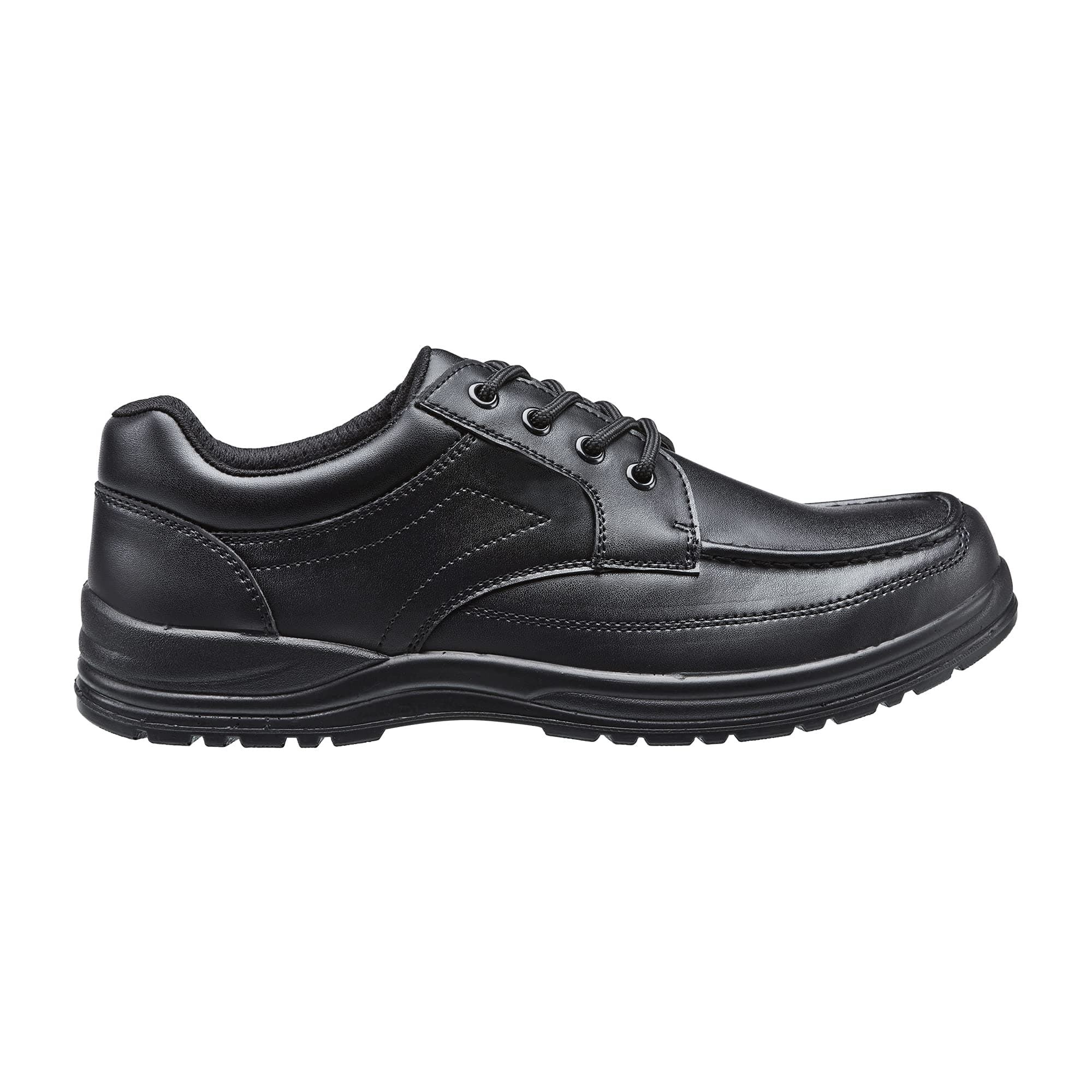 TREADS Kids School Shoes Children’s Black Leather 12 Month Indestructible Guarantee, Lace up Formal Footwear with Adjustable Width ‘Dual Fit’ Technology, Perfect for Active Boys Auckland 2.5/3 UK