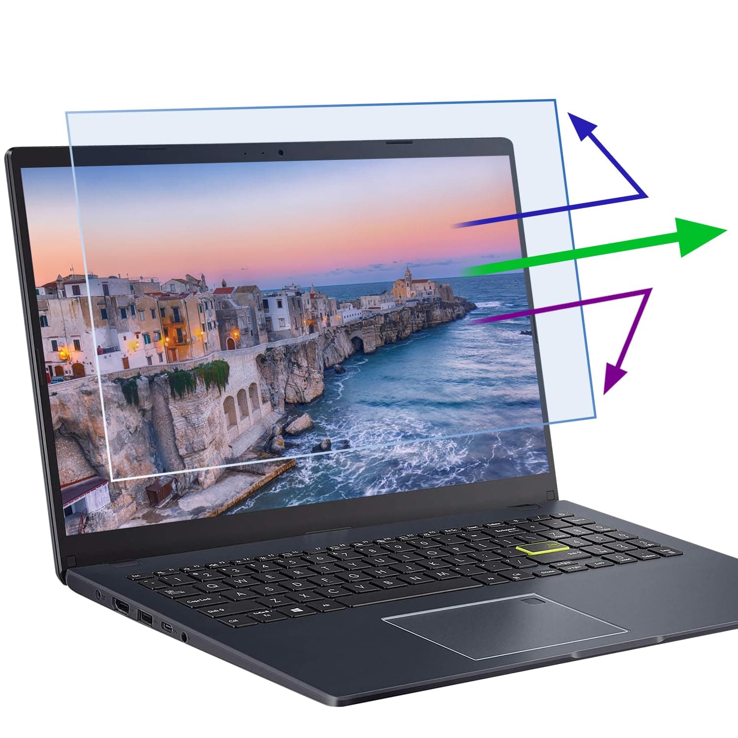 (2) 14" Anti Blue Light Screen Protectors (16:10) Reduce Eye Fatigue Anti Glare Blue Light Blocking Screen Protector for HP Dell Acer Asus Samsung Lenovo 14" 16:10 Resolution Laptop