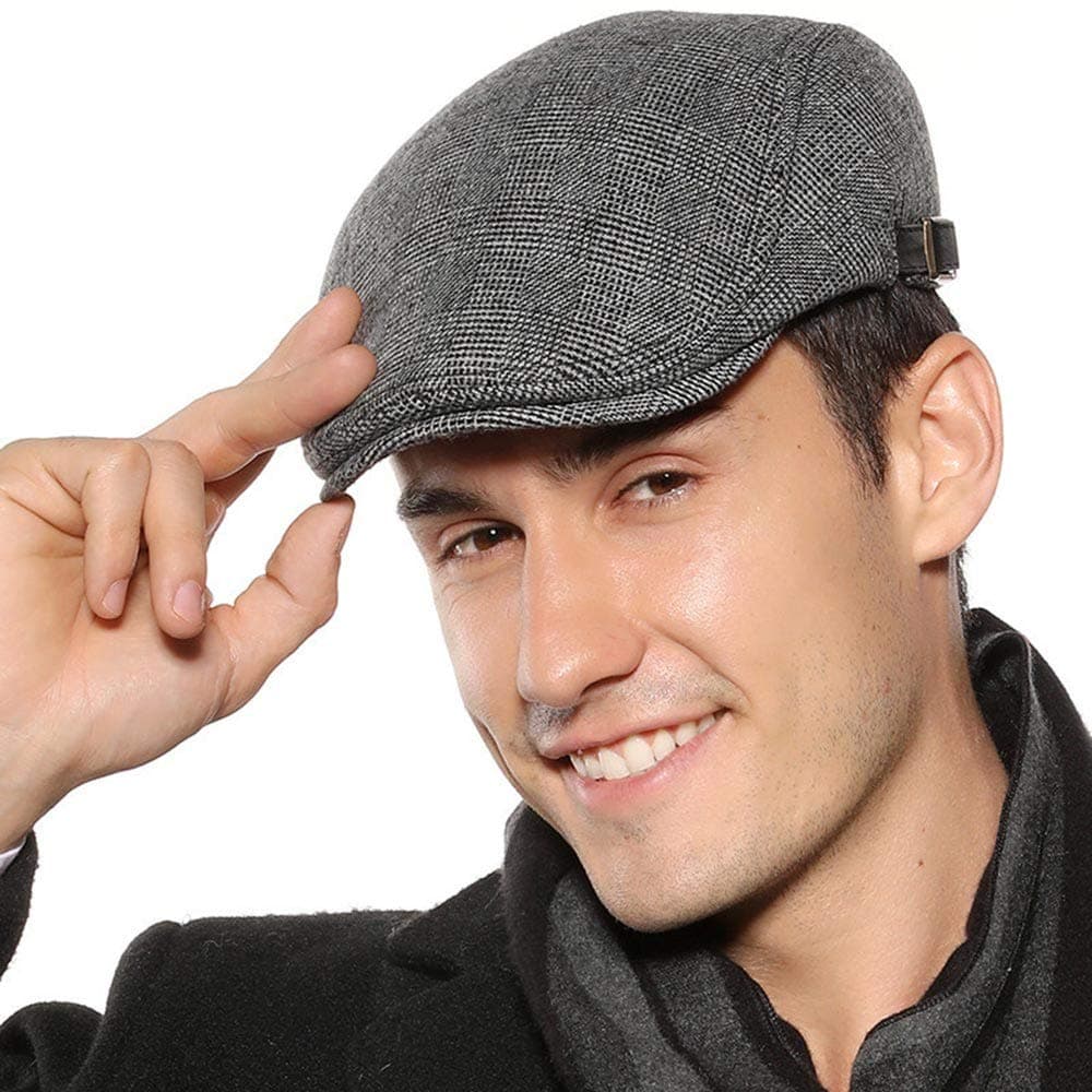 Sumolux Mens Newsboy Cap Winter Beret Hat Cabbie Flat Cap