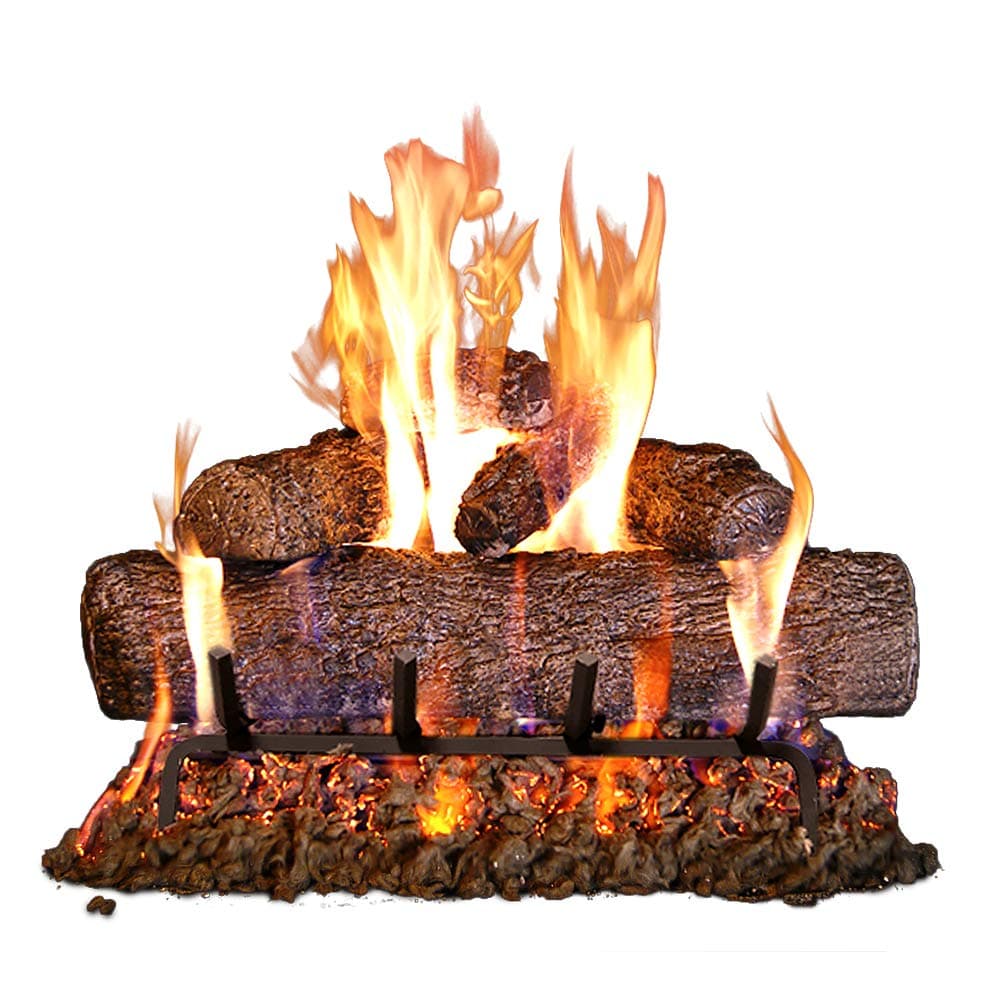 Real Fyre 24-Inch Live Oak Vented Gas Log Set, Natural Gas, Match-Lit with Burner, Grate & Gas Connection Kit, 90,000 BTU