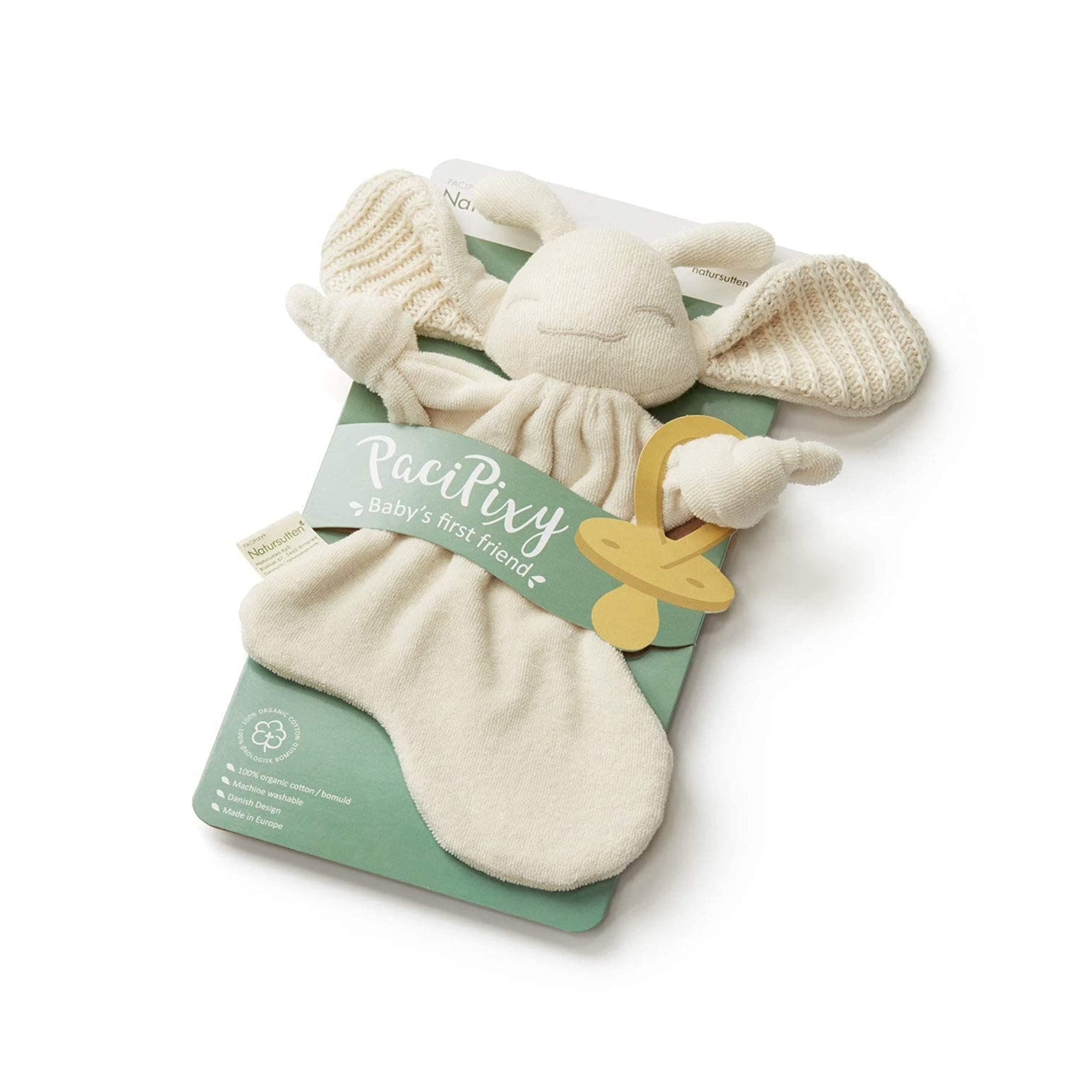 Natursutten PaciPixy - Baby Comforter, Natursutten Pacifier Holder & Security Blanket - Organic Cotton Teether and Fairy Baby Toy - Machine Washable