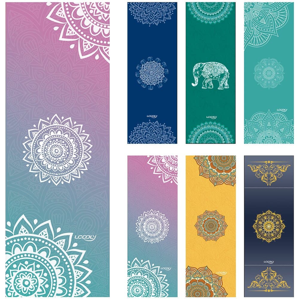 Printed Yoga Towel Non-Slip Bikram Hot Yoga Towels Perfect Size for Mat Ideal for Hot Yoga, Pilates
