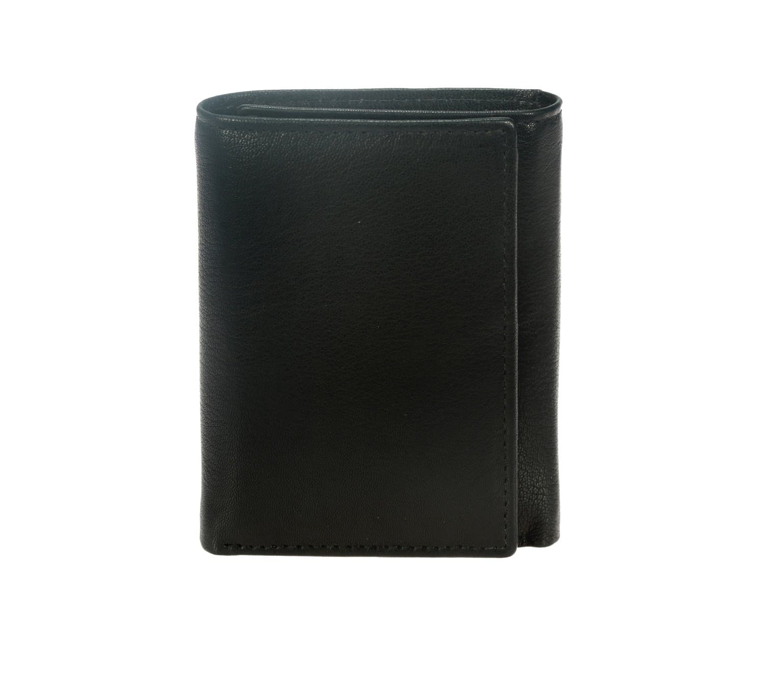 Khadim's Men's and Women's Leather Tri-fold Card Holder (Black)