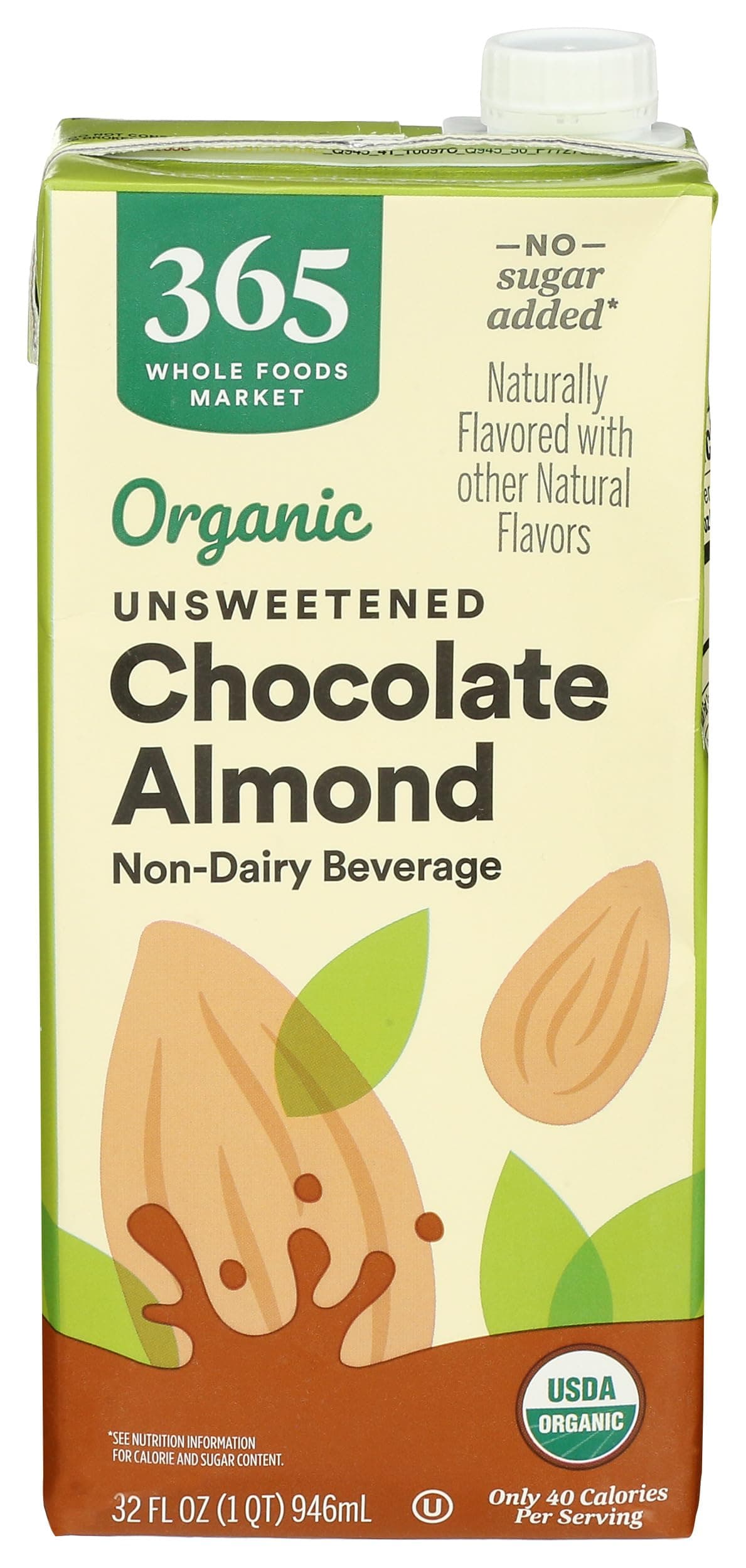 Organic Chocolate Unsweetened Almond Milk, 32 Fl Oz