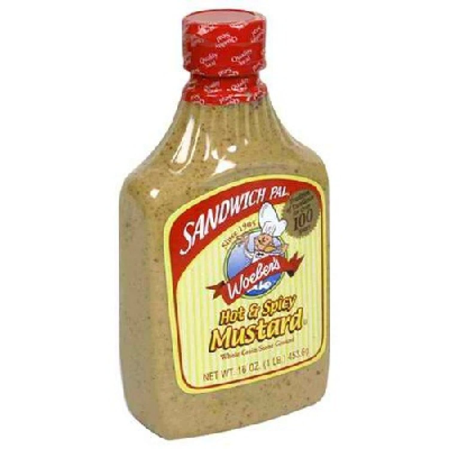 Woeber Mustard Sandwich Pal Hot Spicy, 16 oz