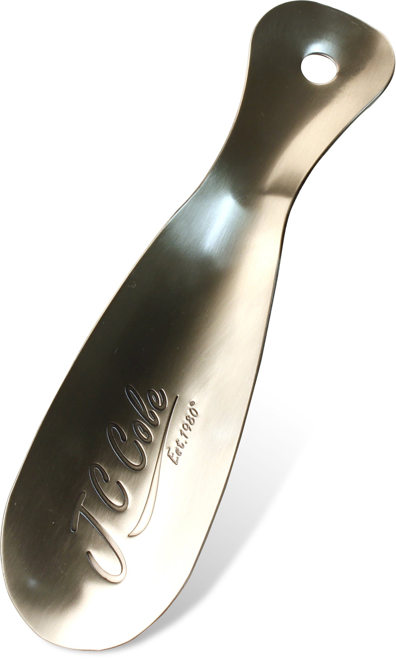 Metal Shoe Horn 8" Inches - Made in the USA - Antique Brushed Finish