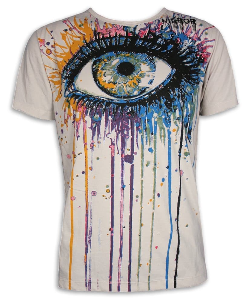 MIRROR by SURE Vintage Men´s T-Shirt All Seeing Eye Graffiti Psytrance Size M L