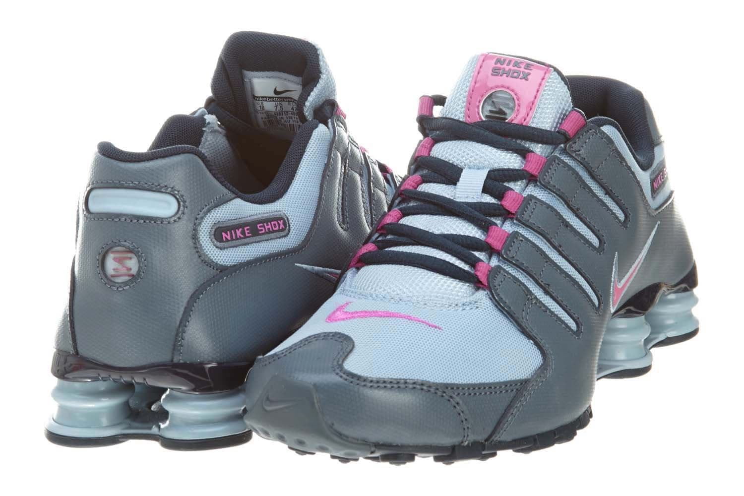 Nike Women Shox NZ EU color:Light Armory/Armory Slate/Club Pink 488312-400 (SIZE: 8.5)
