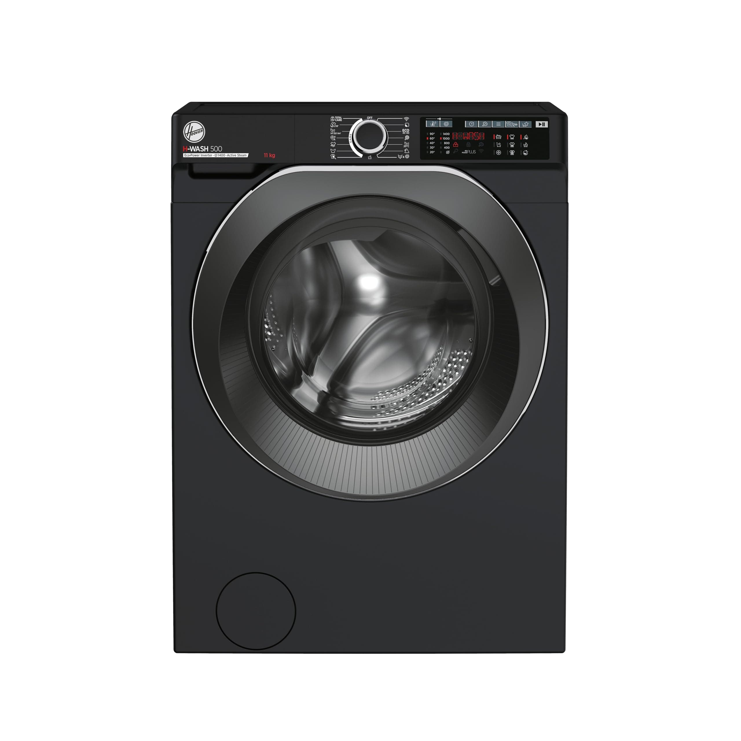 H-WASH 500 11kg Freestanding Washing Machine, 1400 RPM, A Rated, ECO‑Power Inverter Motor, hOn App, 60 Programmes, Care Dose, Power Care System, Black, 60x62x85 cm ‑ HW 411AMBCB/1-80
