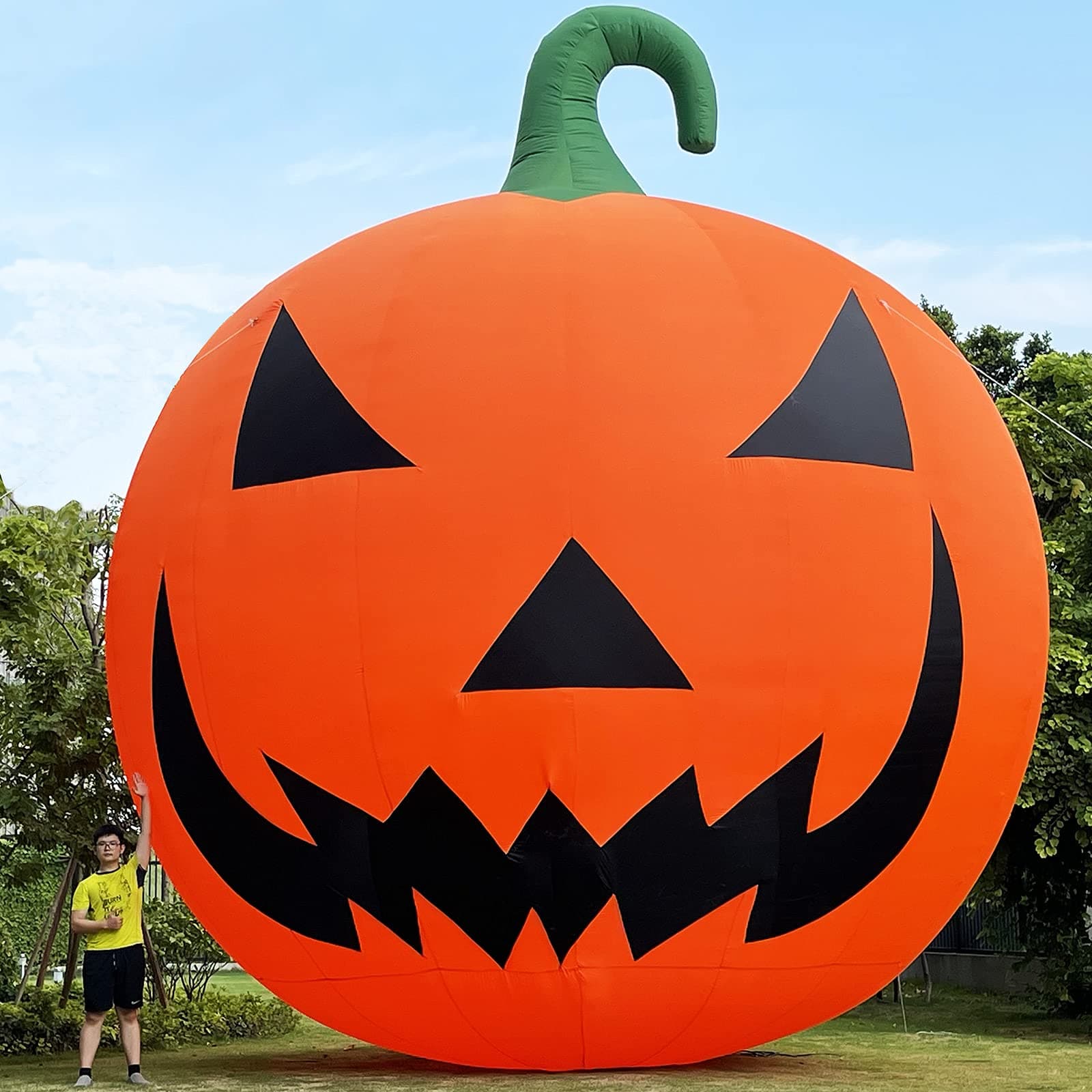 Giant 26Ft Premium Halloween Inflatable Pumpkin Decorations with Blower, Blow up Halloween Decorations Outdoor Holiday Decor for Outdoor Yard Lawn Xmas Party with No Light