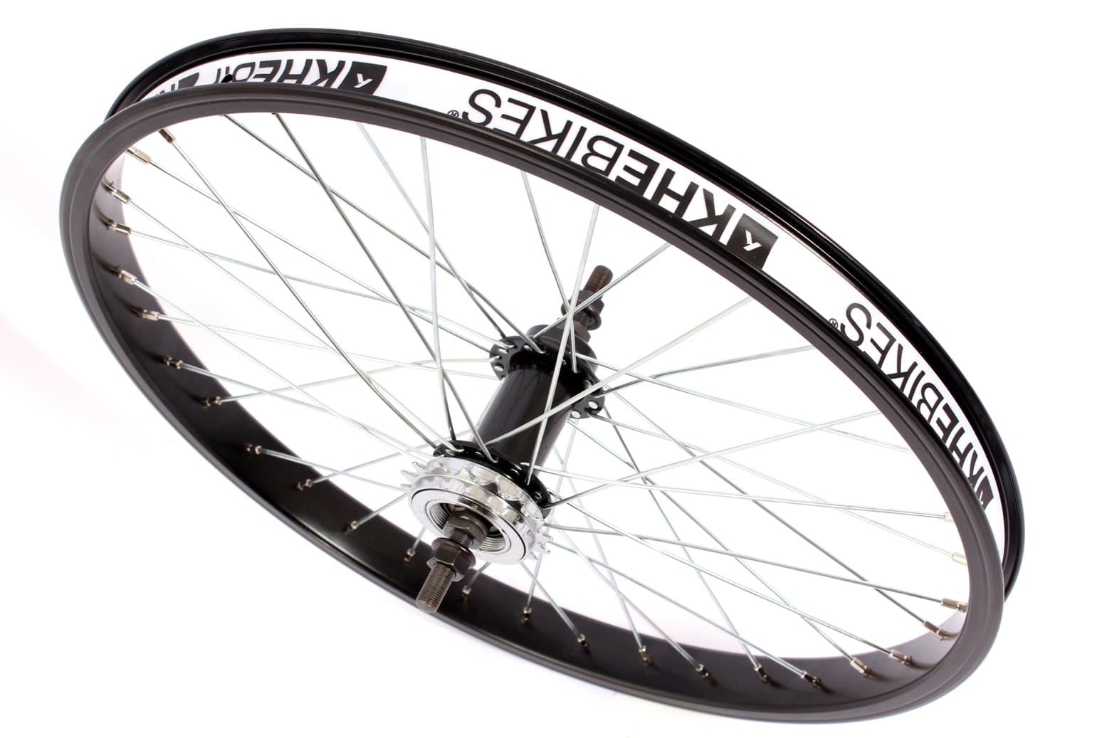 KHE BMX Rear Wheel Alloy Wheel 36 Hole 10 mm KHE Rim Tape + Sprocket Made in Germany