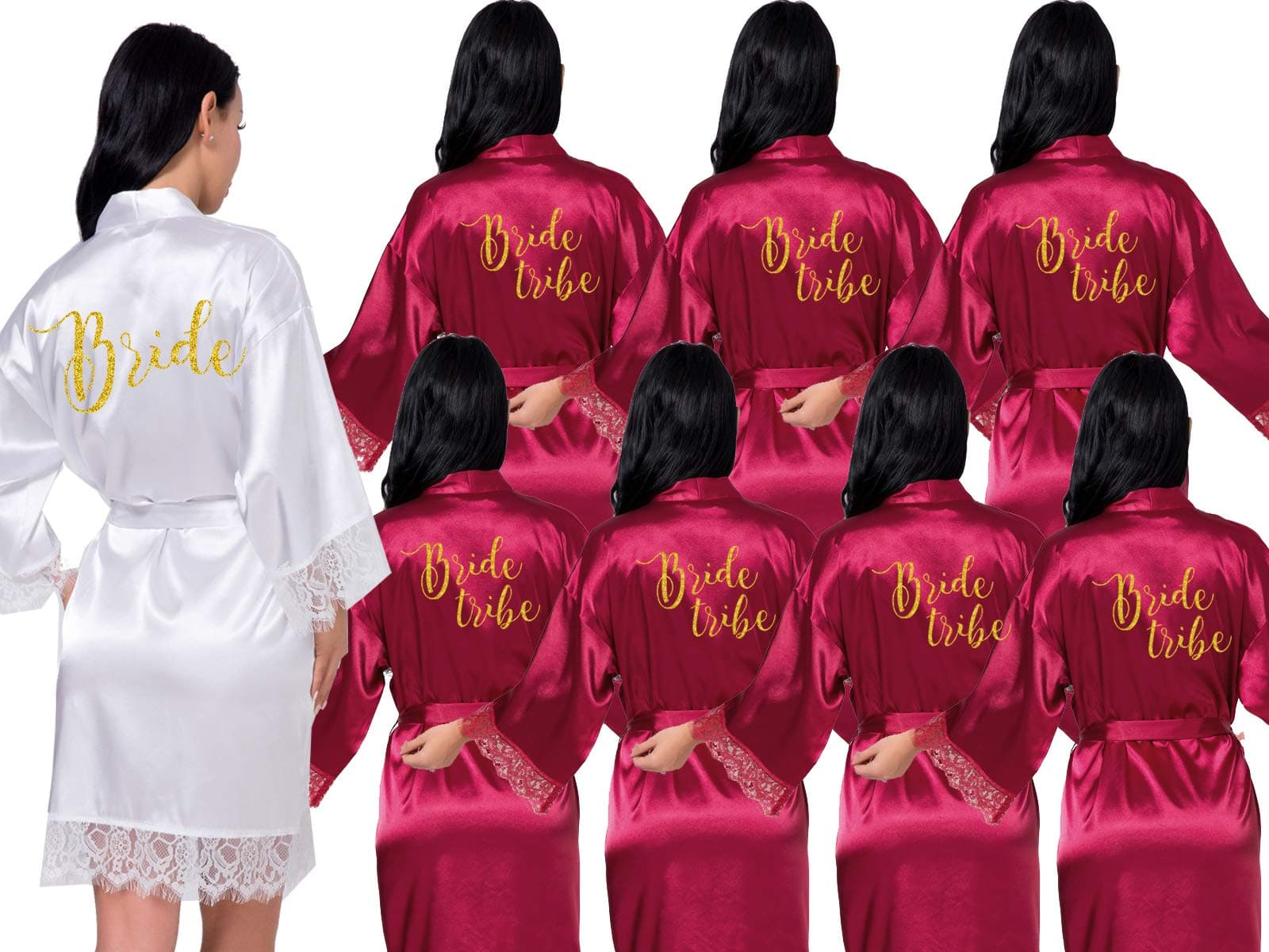 Lace Bridal Robe Bride Gift Robes Bridal Shower Gift Set of 5,8,10 Robes(S-XXL