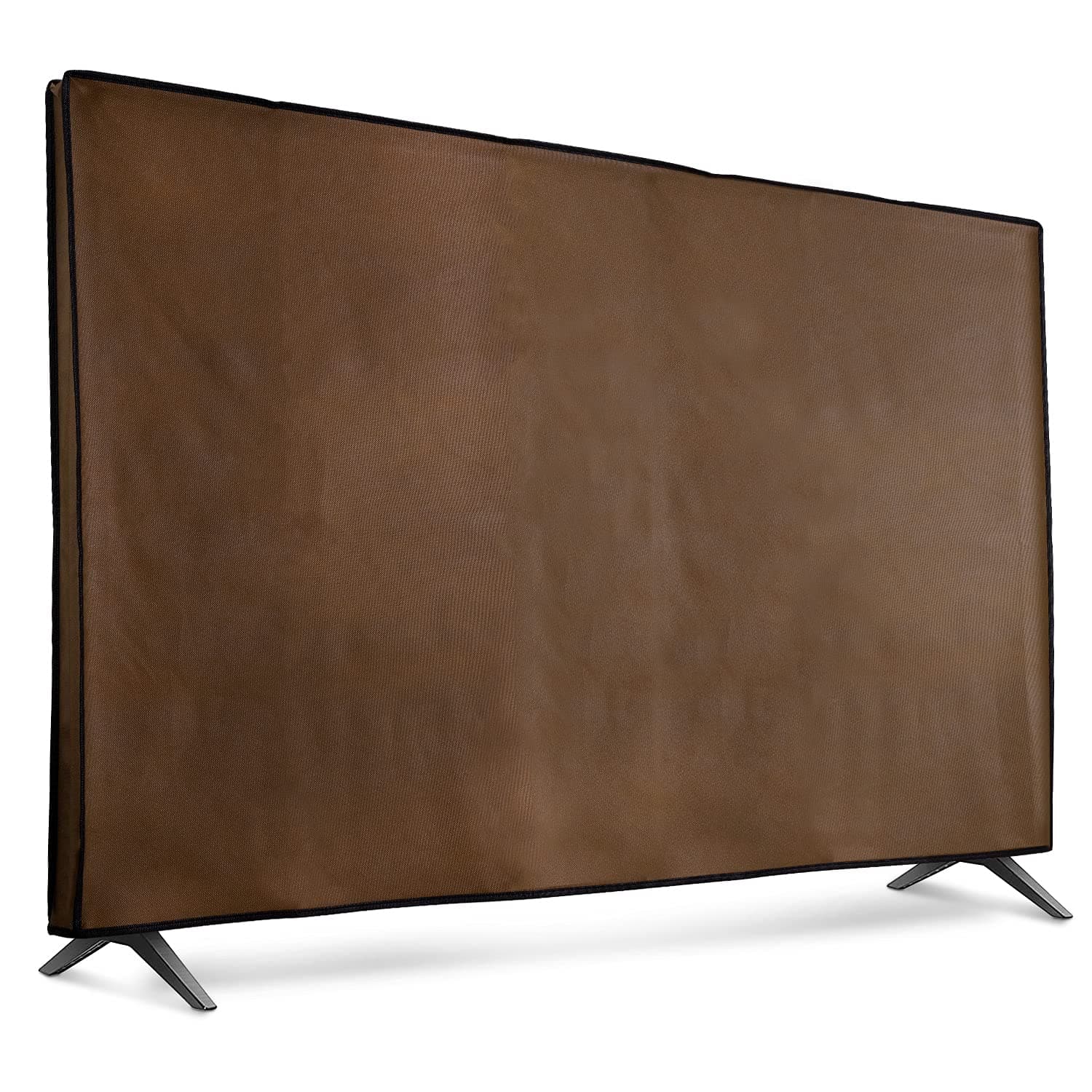 kwmobile Dust Cover for 55" TV - Fabric TV Display Protector for Flat Screen TVs - Dark Brown