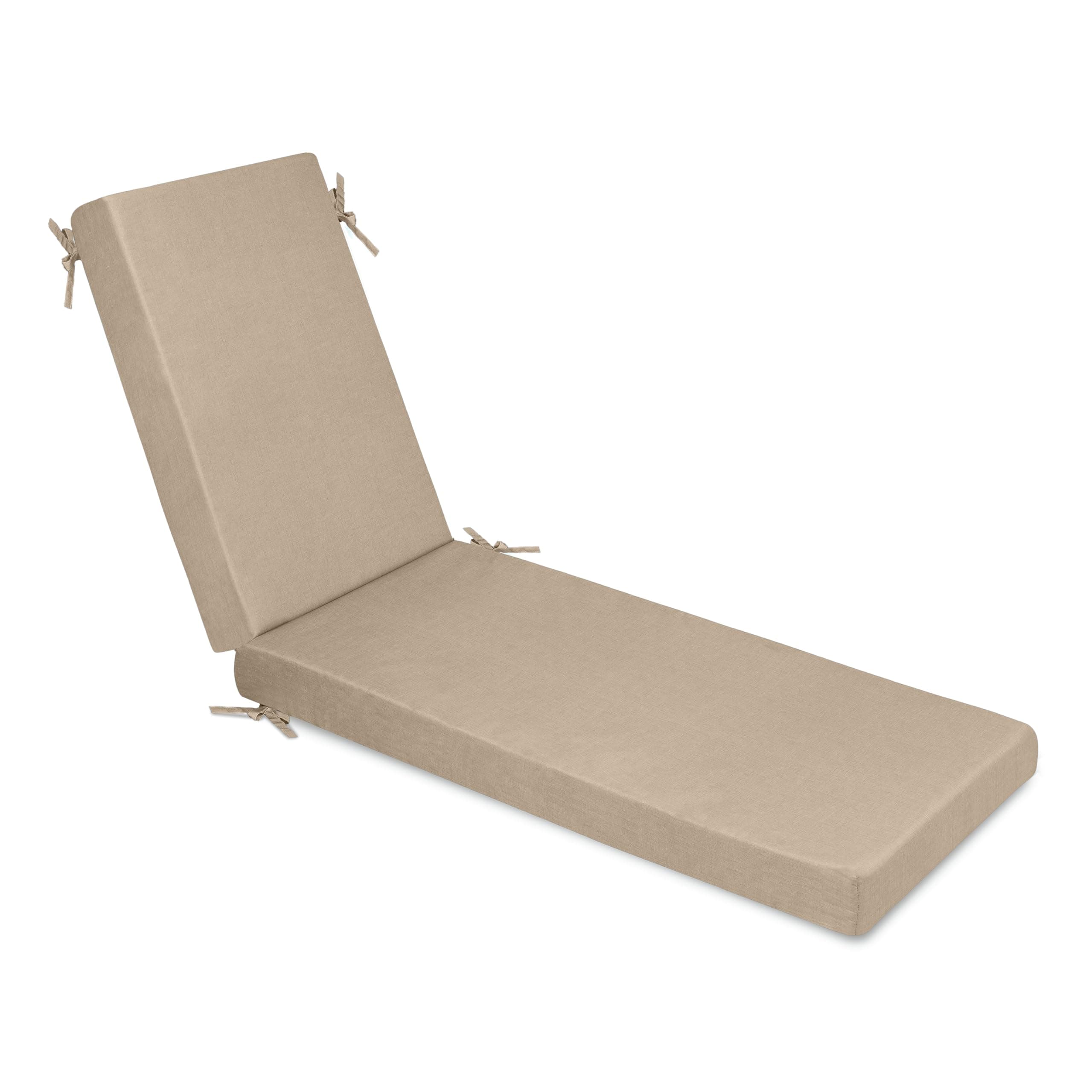 Milliard Memory Foam Outdoor Chaise Lounge Lawn Chair Cushion, with Waterproof and Washable Cover, Beige, 73x21x2.5