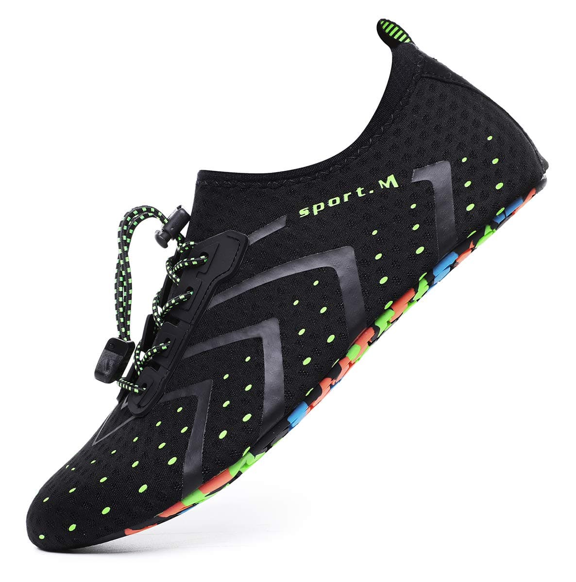 Water Shoes Aqua Shoes Swim Shoes Beach Sports Quick Dry Barefoot for Boating Fishing Diving Surfing with Drainage Driving Yoga Upstream for Womens Mens(CL196Black36)