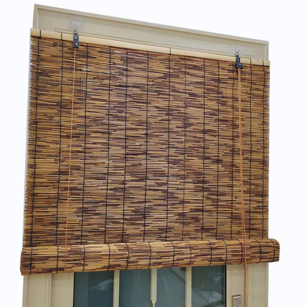 NIANXINN Natural Reed Curtain Roller Blind,Bamboo Blinds Roman Roller Shades,50cm -140cm Wide,Hand-Woven Filter Curtains,Privacy Louver for Window/Door/Patio Balcony,Customizable(80x180cm/32x71in)