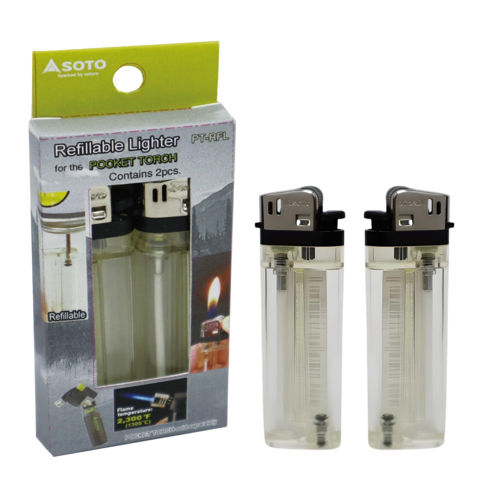 Pocket Torch - Refillable Lighters for Camping and Outdoor Use, Lighter is Empty - Fuel NOT Included, Different Variations Available