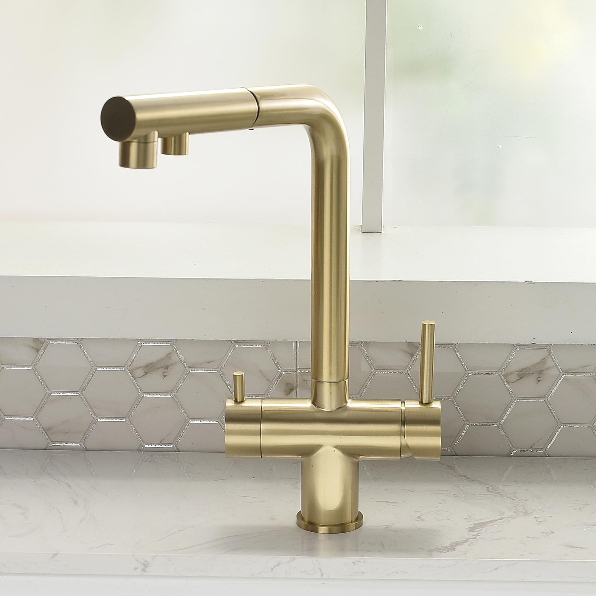 Kitchen Tap with Pull Out Spray (Brushed Gold)