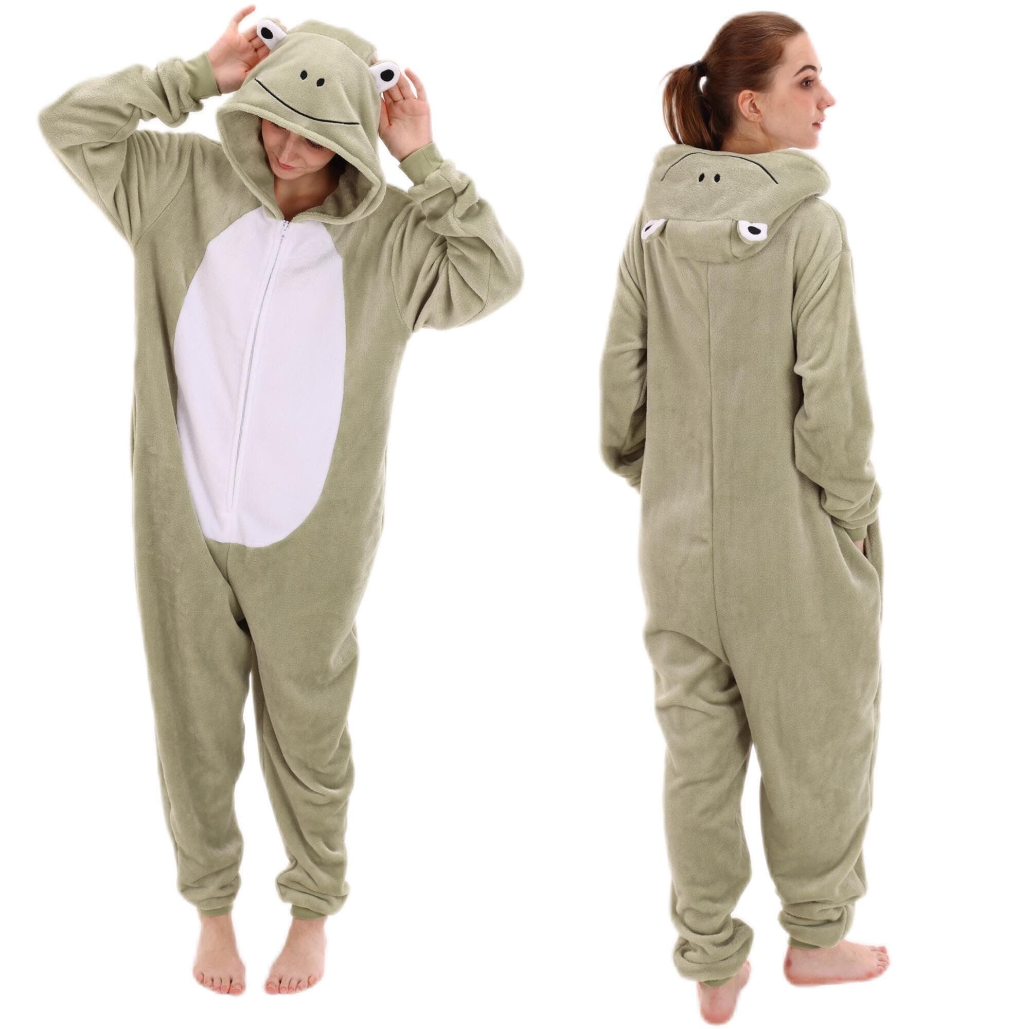 COSUSKET Snug Fit Unisex Adult Onesie Pajamas, Flannel Cosplay Animal One Piece Halloween Costume Sleepwear Homewear