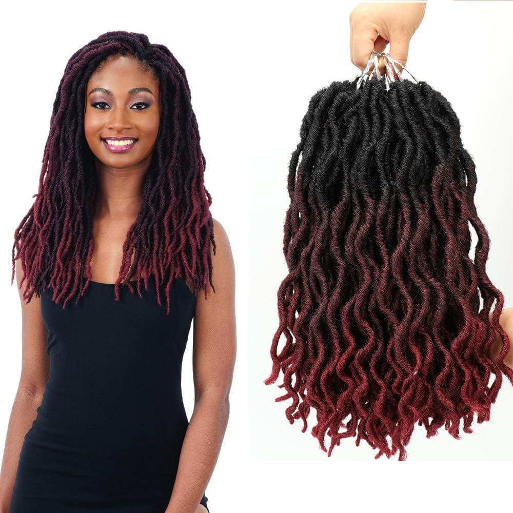 elizaWavy Gypsy Ombre Crochet Hair - 8Packs/Lot Goddess Locs Synthetic Fiber Faux Locs African Roots Dreadlocs Synthetic Braiding Hair Extensions for Black Women (14",8pack,OT99J)