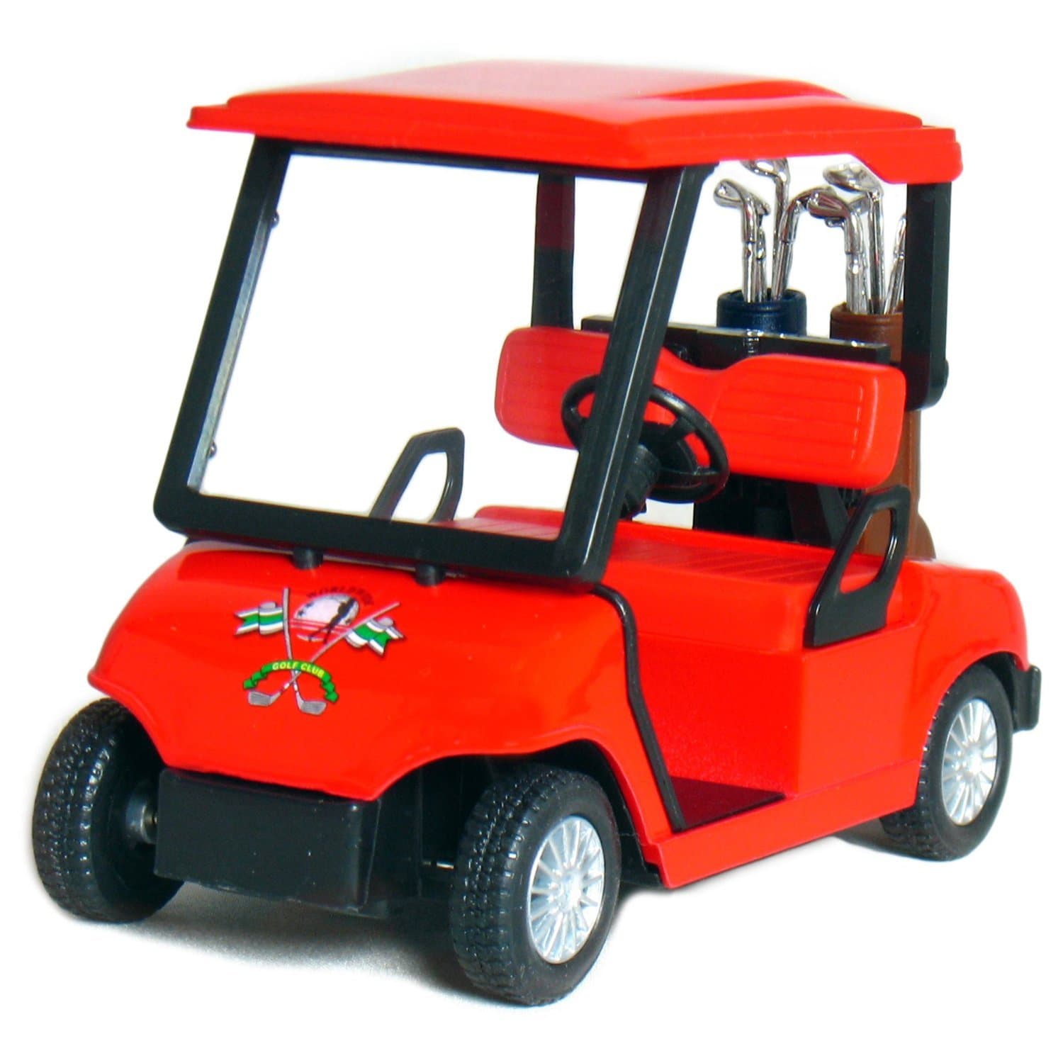 KinsFun - Golf Cart 4½" Die Cast Metal Model Pullback Action Toy (Red)