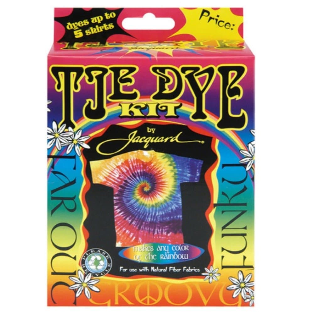 Jacquard Funky Groovy Tie Dye Kit - Includes Pre-Measured Procion MX Dye in Magenta Turquoise and Yellow - with Soda Ash Dye Fixer