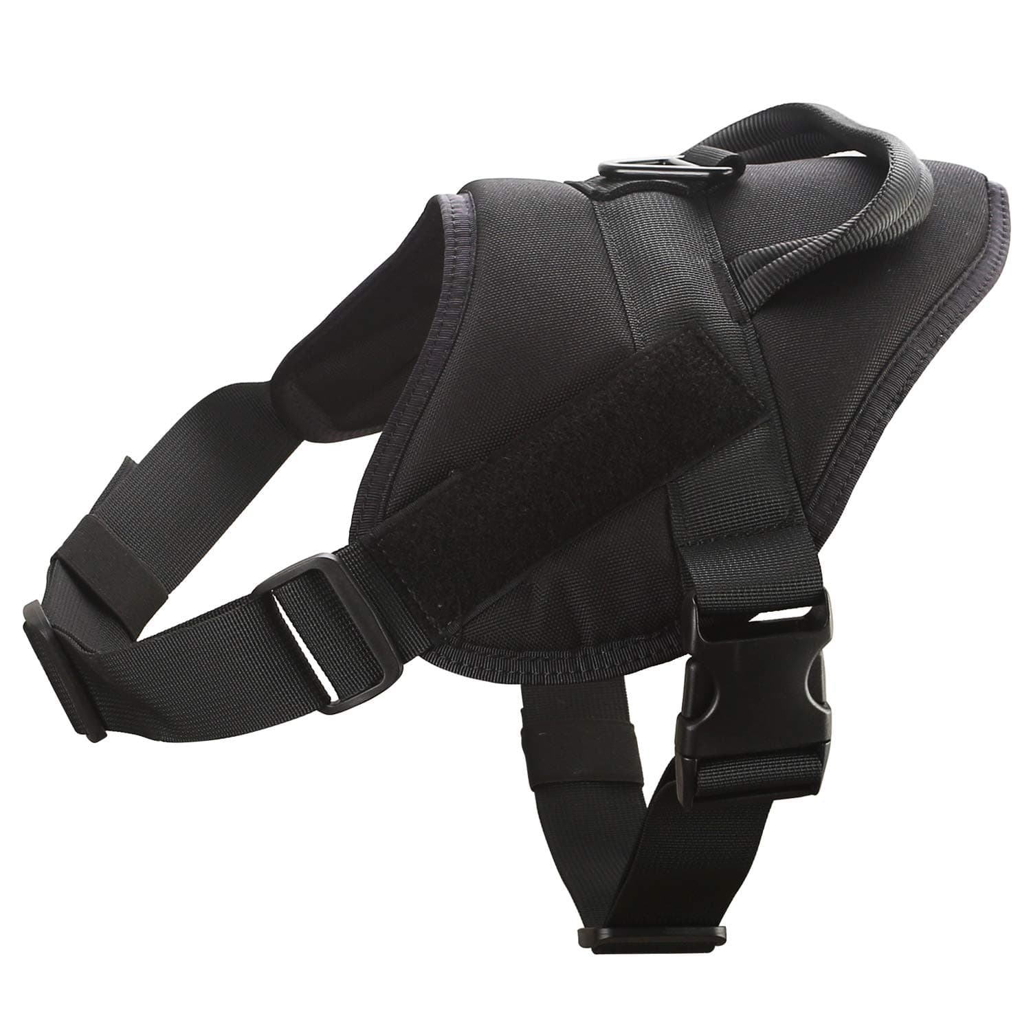 yisibo Tactical Dog Harness Military Working Dog Vest No-Pull Adjustable K9 Service Dog Training Vest with Handle,Black,S