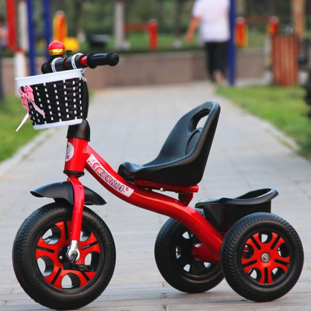 TUJHGF Children's Tricycle 1-3-2-6 Years Old Large Baby Hand Push Bike Bicycle Stroller Baby Toys,RedB