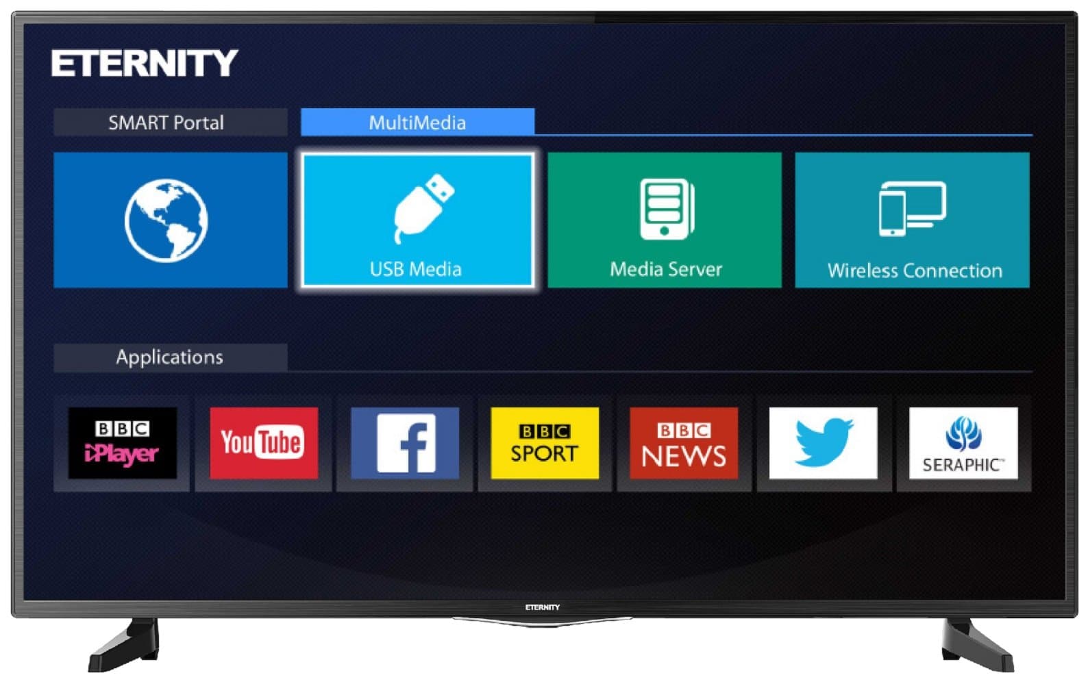 Eternity 43 inch 1080p Full HD LED Smart TV with Freeview HD - Black