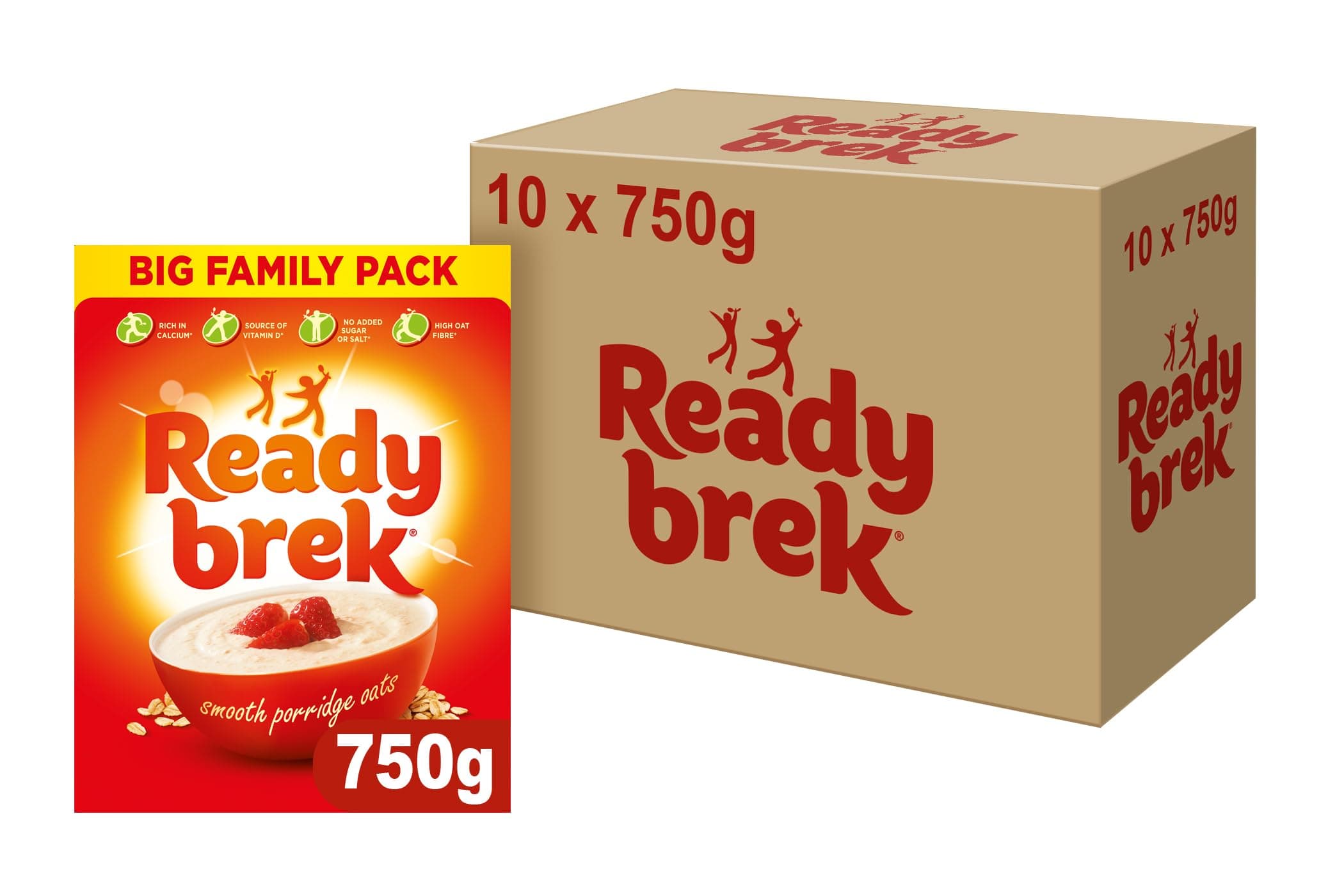Ready Brek Original Super Smooth Oats 750 g (Pack of 10)