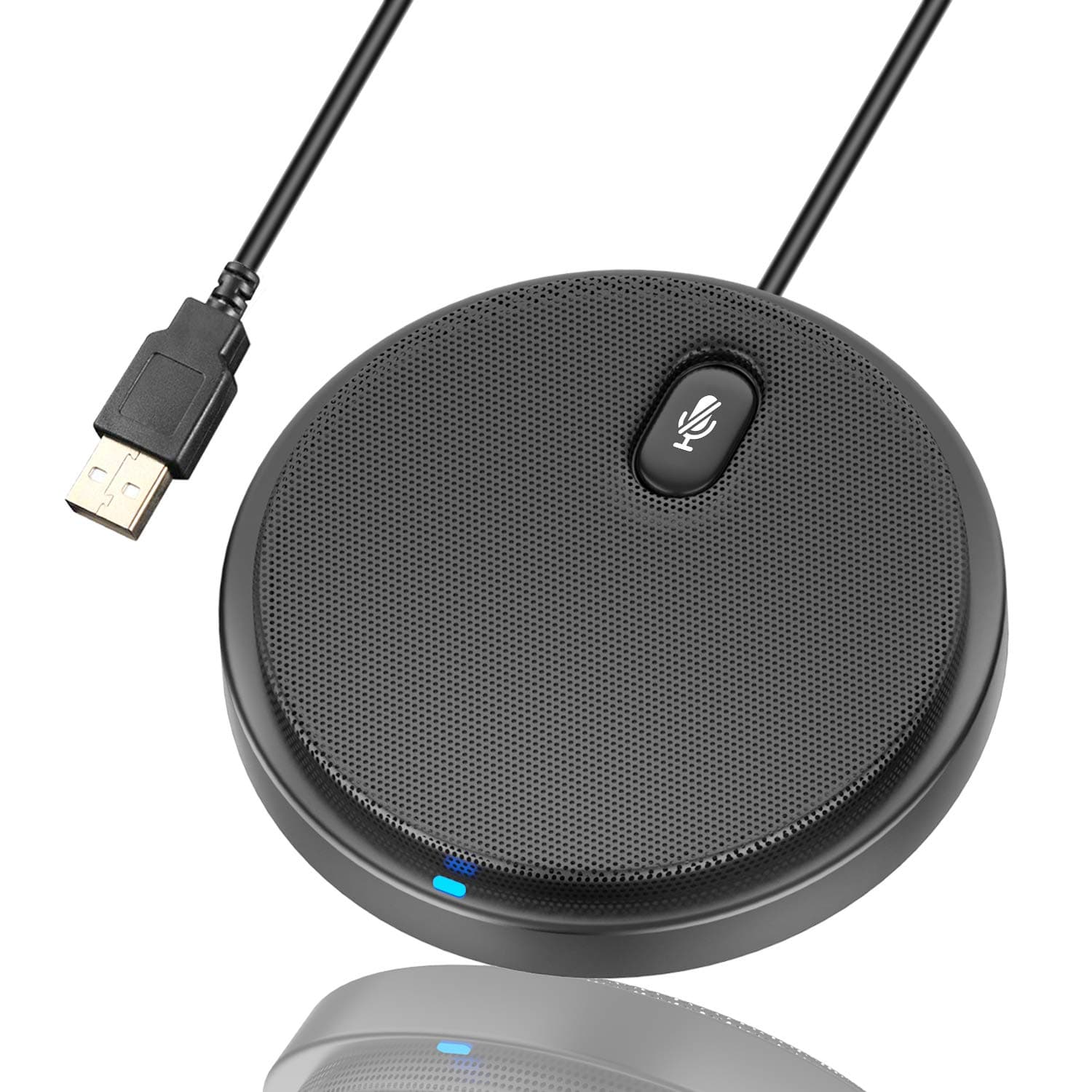 UNOOE Conference Microphone Microphone for Computer with Omnidirectional Boundary Condenser Plug & Play USB PC Mic for Video Conference Skype Recording Gaming