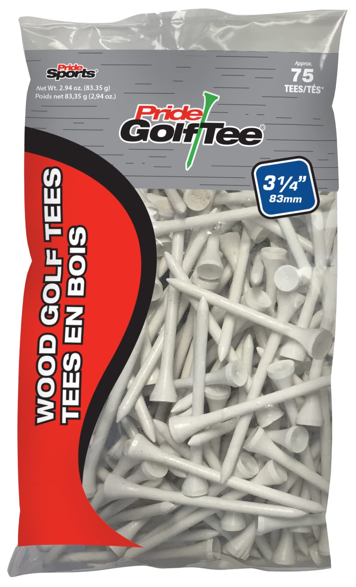 Pride Golf Tee3-1/4 inch Deluxe Tee - 50 Count