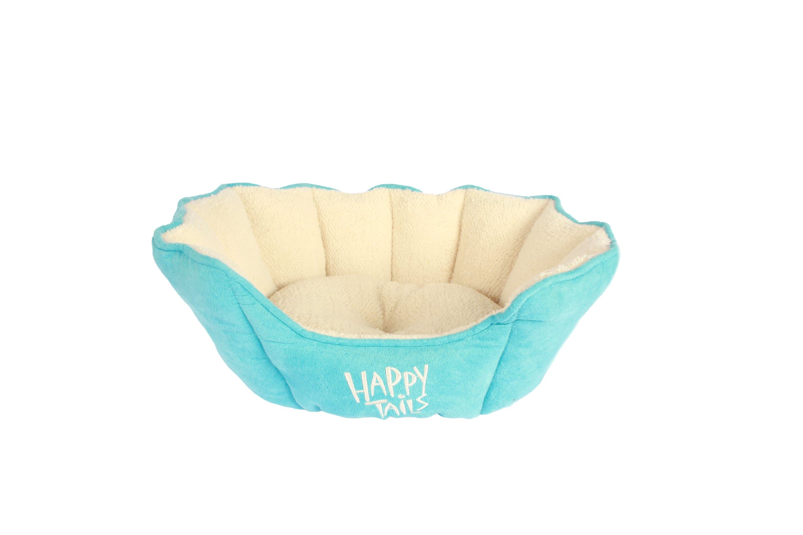 Happy Tails Designer Tea Cup Cuddler Bed, 16-Inch by 20-Inch, Sky Blue