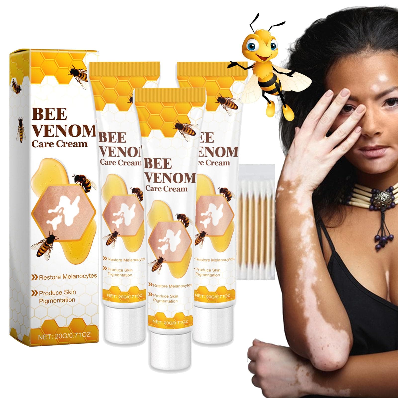 Bee Venom Vitiligo Treatment Cream, Vitiligo Bee Venom Treatment Cream, 20g (3PCS)