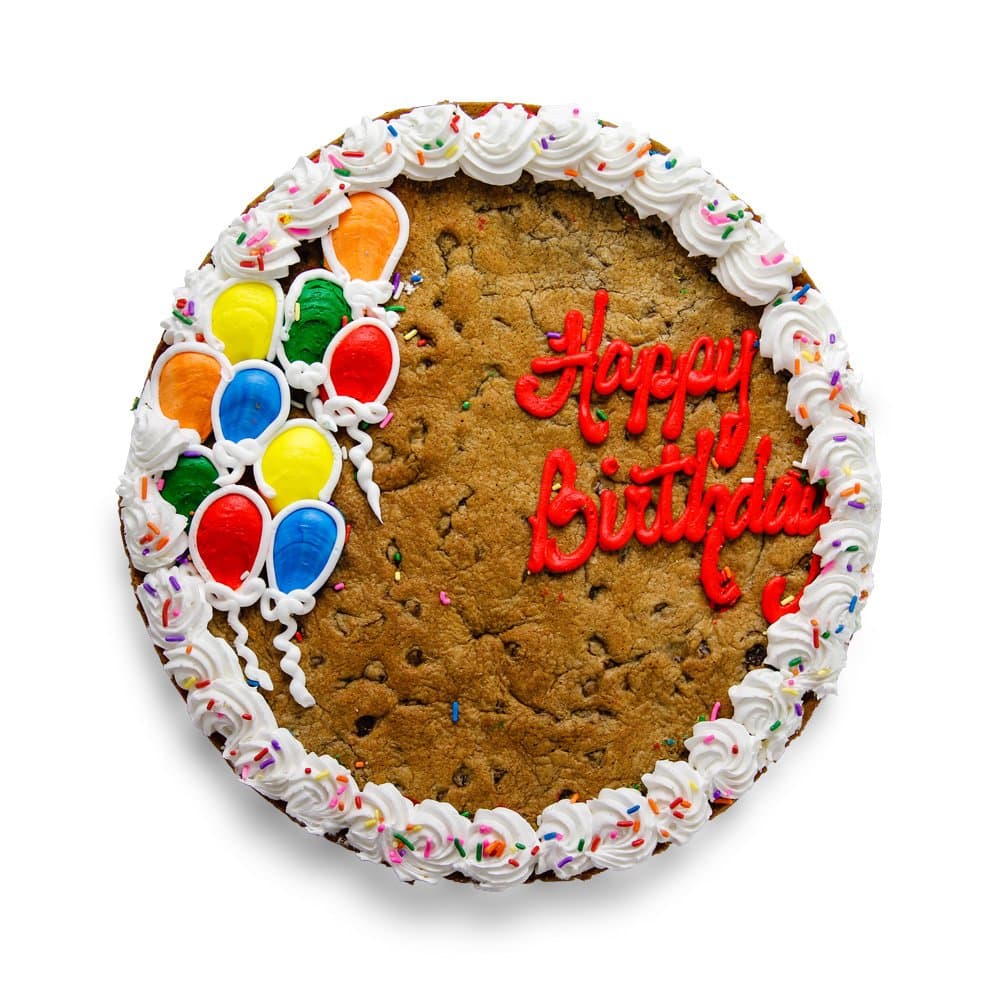 The Great Cookie 13-inch 'Happy Birthday Balloon" Giant Cookie Cake (Chocolate Chip Cookie)