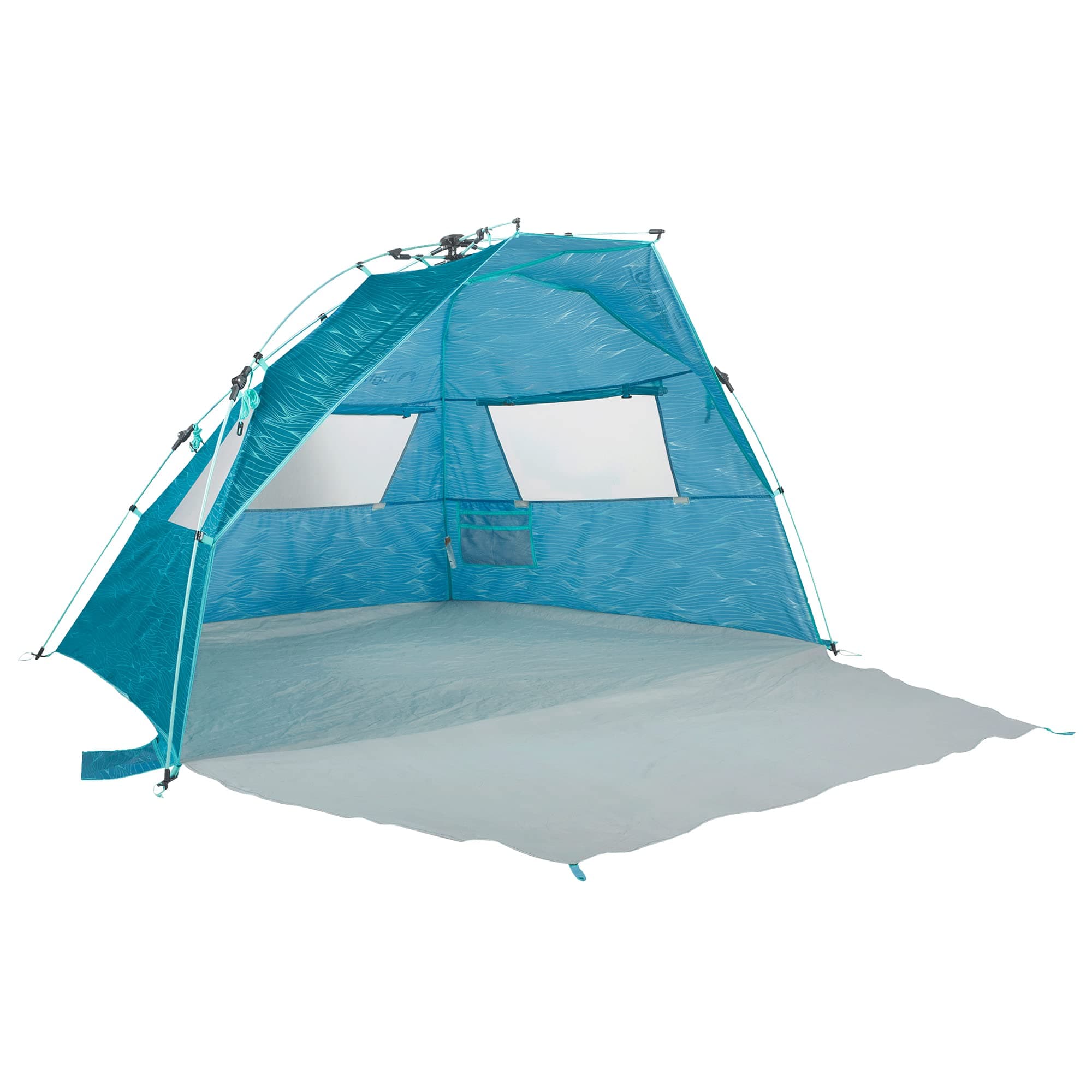 Lightspeed Outdoors Quick Cabana Beach Tent Sun Shelter | Pop Up Tent with Porch Space | Compression Hub System for Quick Setup | Fits 2-3 Adults, Kids or Pets | Blue Wave