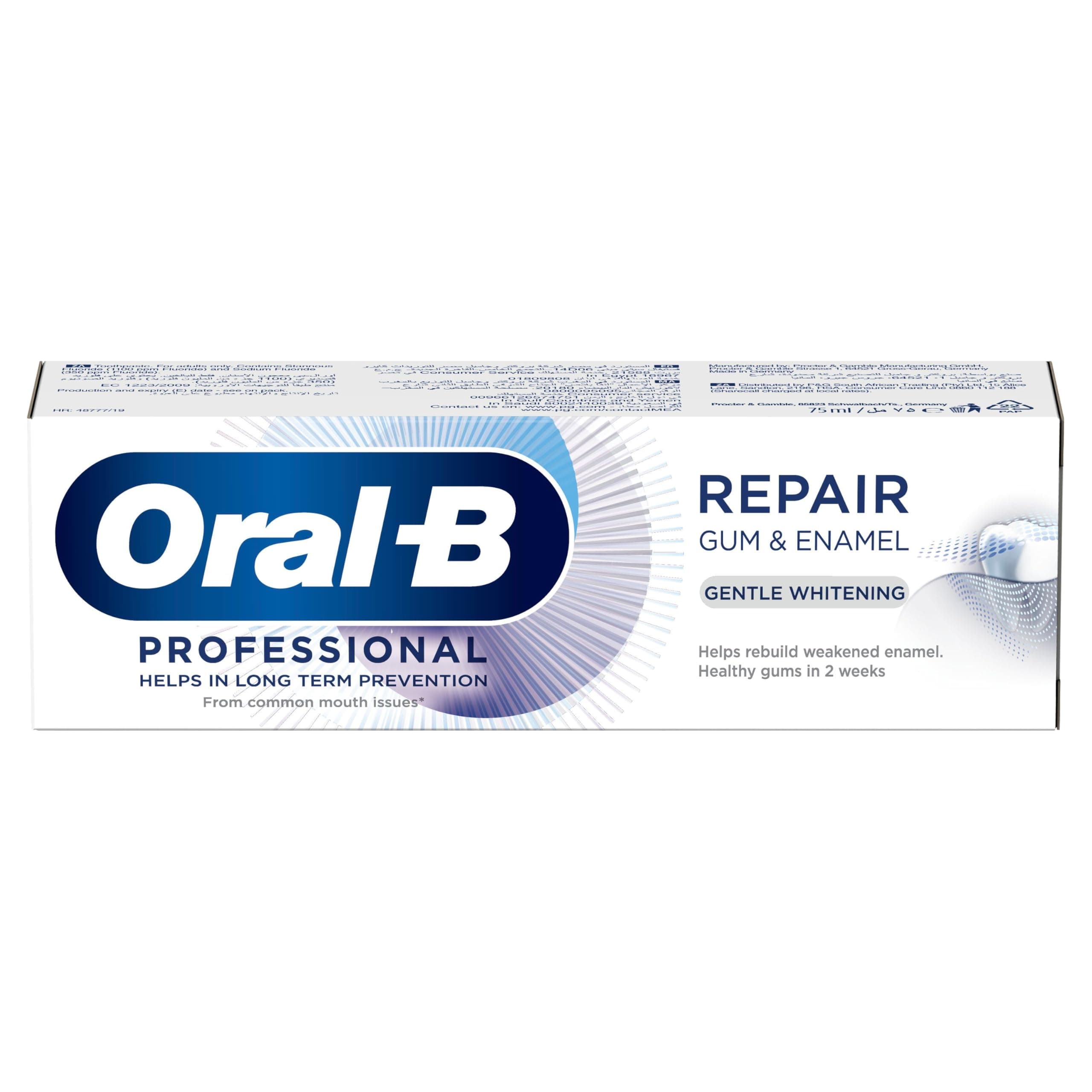 Repair Gum & Enamel, Gentle white Toothpaste, for Healthier Gums and teeth, 75ml