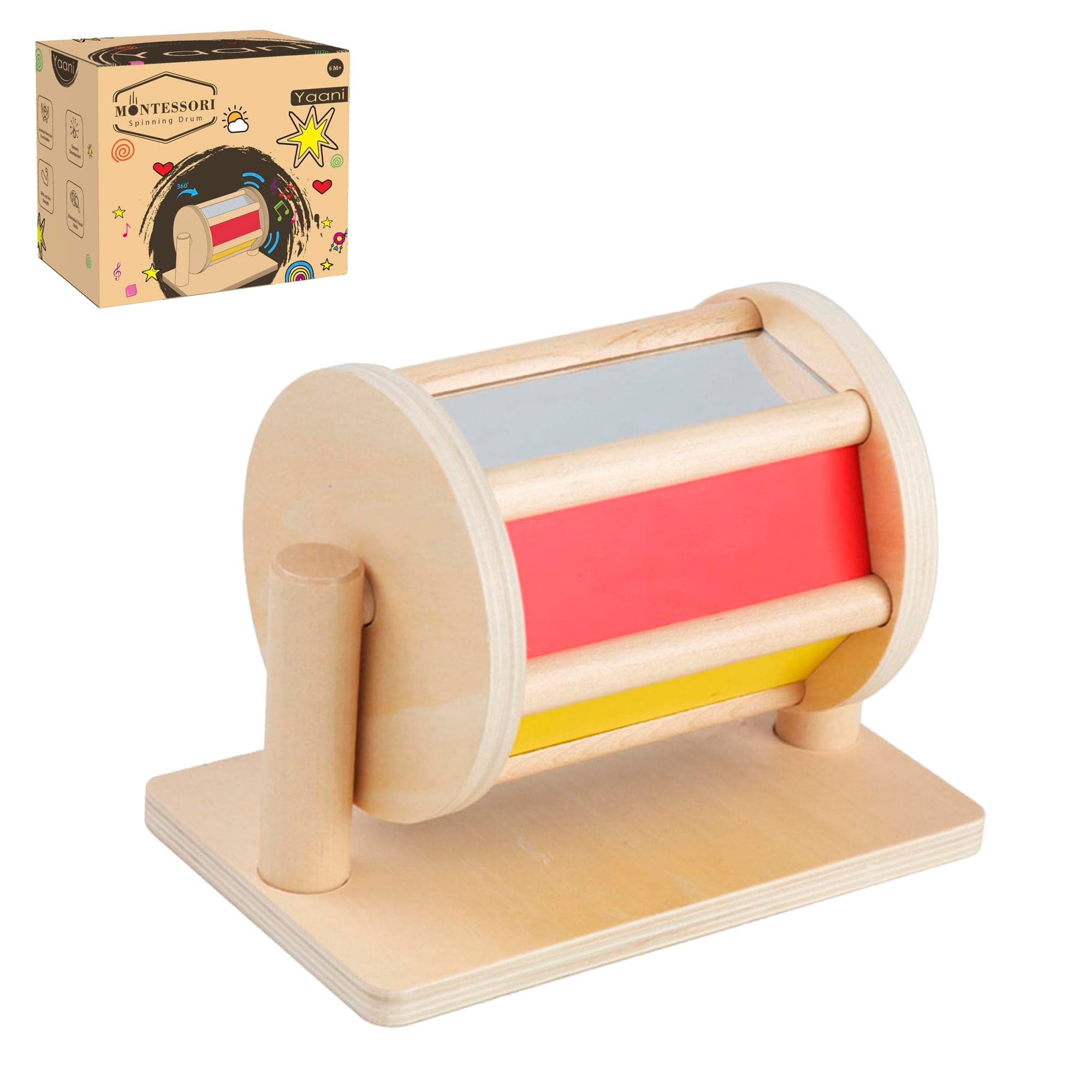 Spinning Drum, Baby Toys, Montessori Toys for Babies 6-12 Months, Sensory Toys for Babies, Baby Toys 6 Months Plus, Montessori Toys for 1 Year Old, Boys Toys, Girls Toys, Toddler Toys