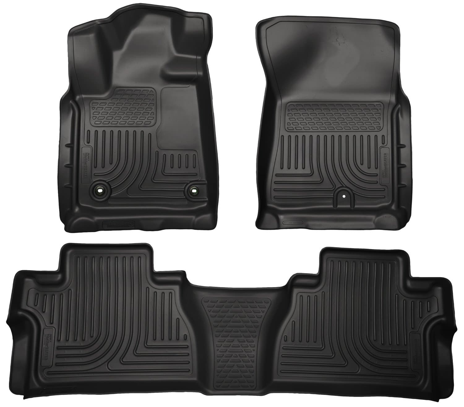 Weatherbeater Floor Mats | Fits 2014-2021 Toyota Tundra, CREWMAX CAB ONLY, Footwell Coverage (Will NOT Fit Double Cab) | Front & 2nd Row, 3-pc Black - 99581