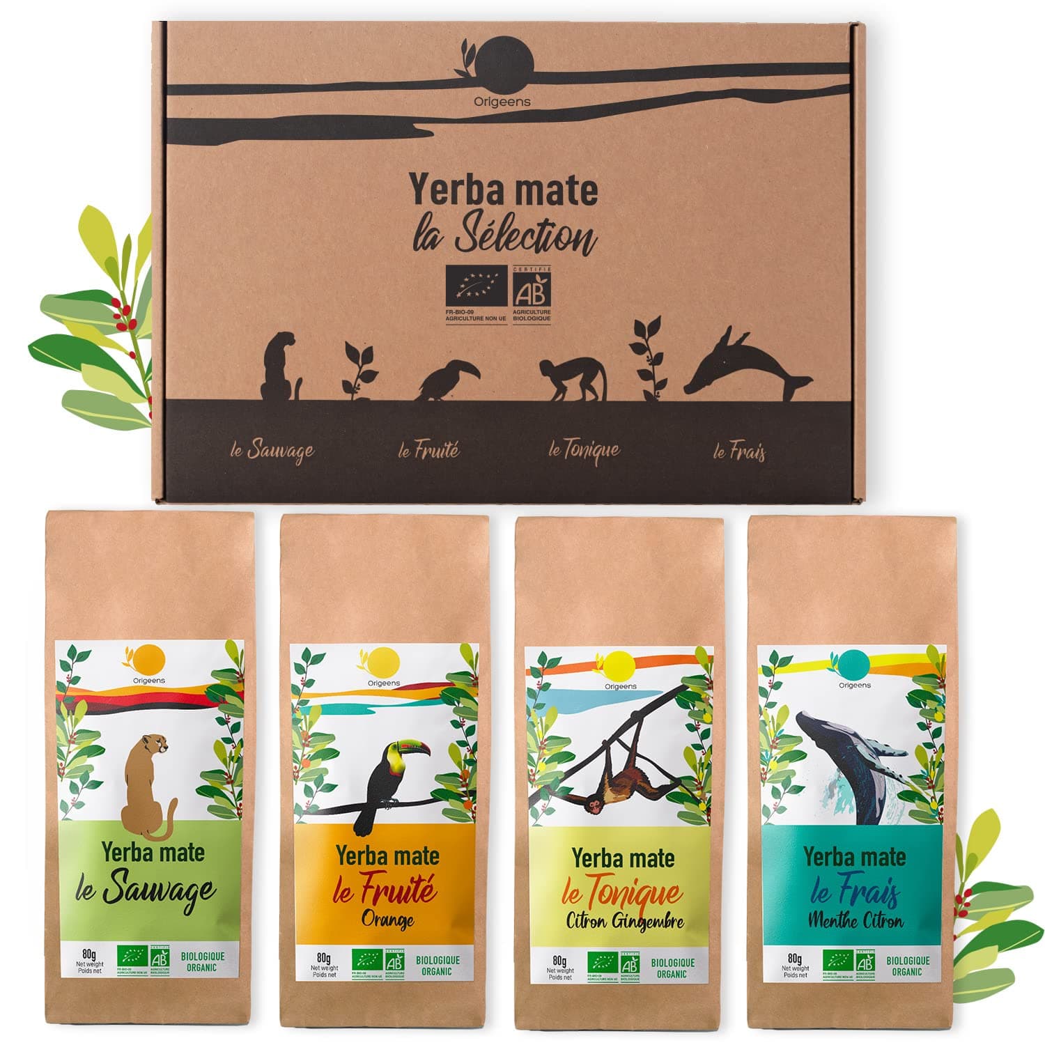 – Organic Yerba Mate Set x4 | Organic Yerba Mate Tea 4x80gr | Mate Set, Gift Idea