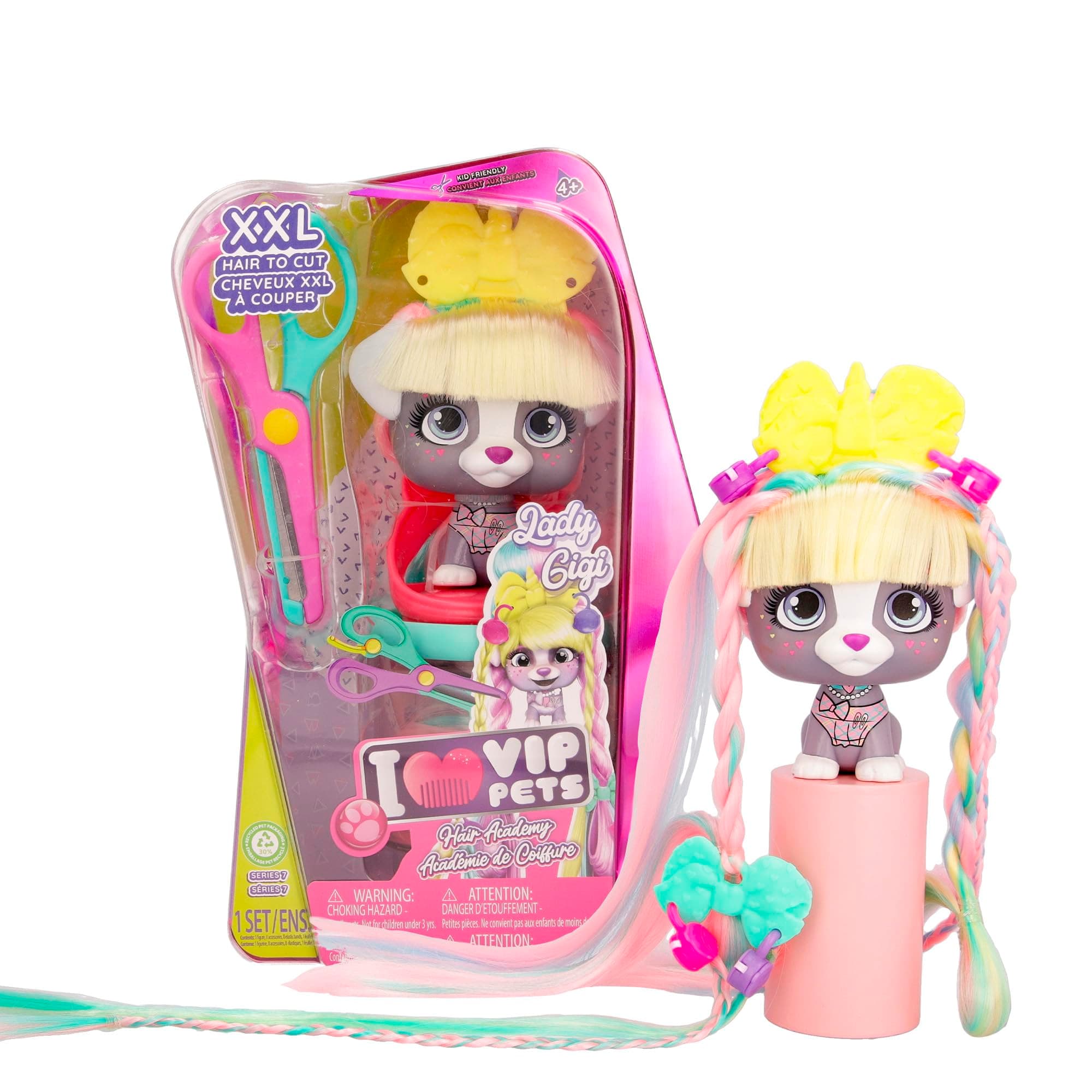 VIP PETSLady Gigi Collectible Dog Doll with XXL Hair for Styling, Cutting and Creating Individual Hair Extensions, Gift Toy for Children from 3 Years