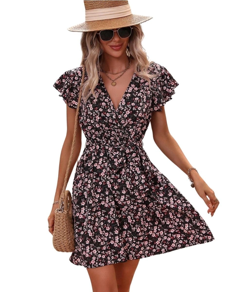 GRECIILOOKS Womens Fit and Flare Rayon Regular Fit Western Dress