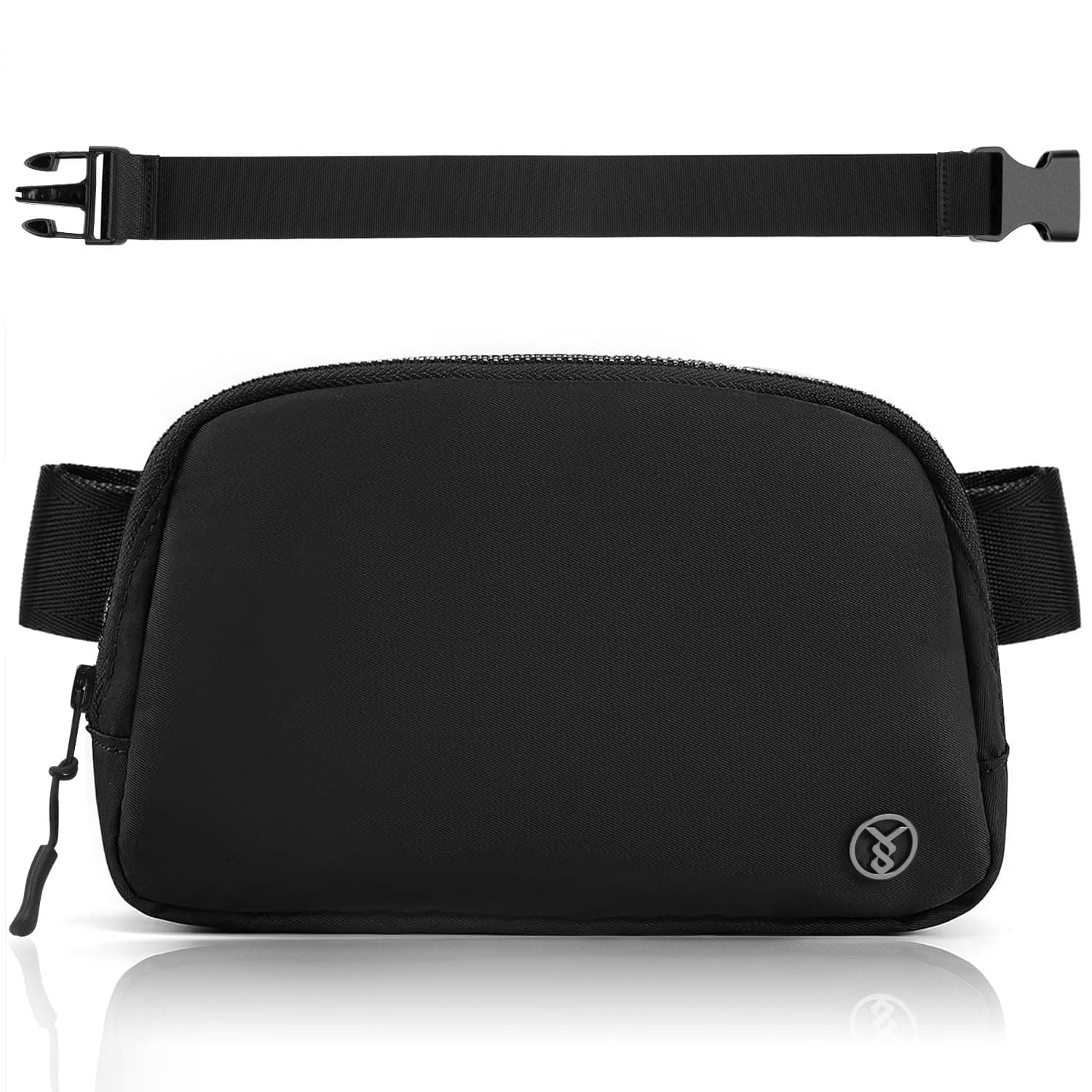 Belt bag Fanny pack YKK Zipper Cross Body for Women Men Crossbody Bags Waist Bag with Adjustable Strap Black Fashion Waist Packs Bag for Workout Running Hiking MAX Waist size 69.29in