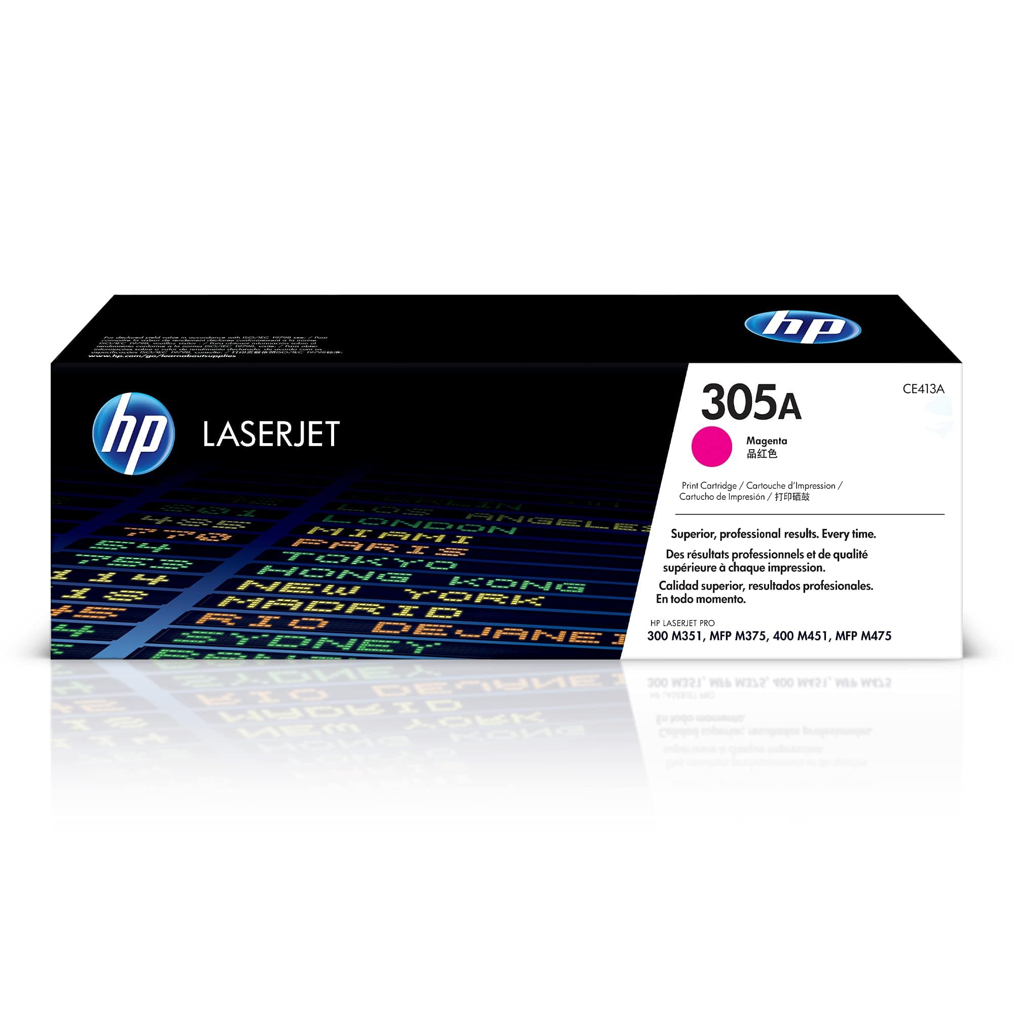 305A Magenta Toner Cartridge Printers | Works with Printer Series: LaserJet Pro 300 M351, 300 MFP M375, 400 M451, 400 MFP M475 | CE413A