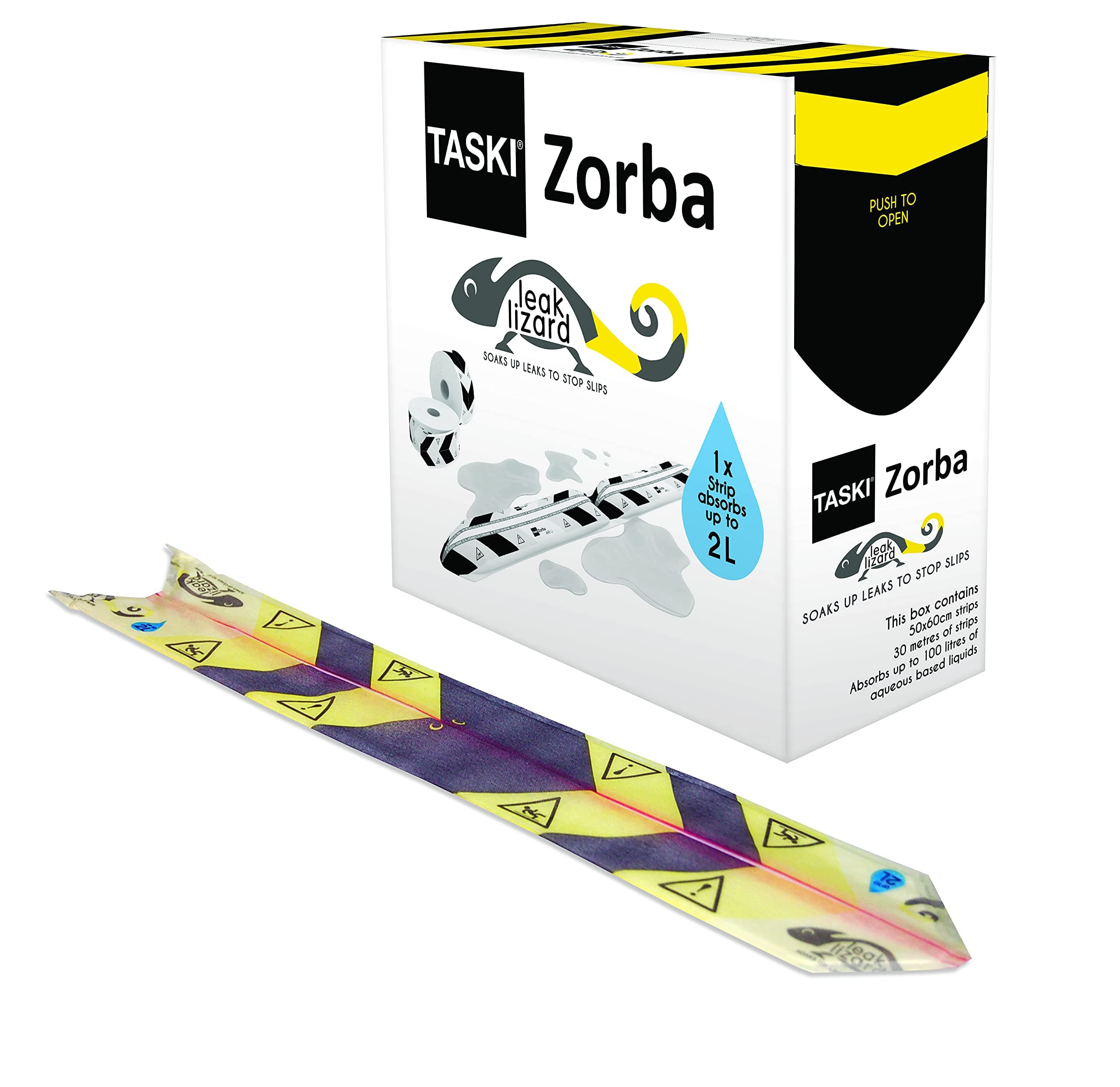 Diversey Taski Zorba Leak Lizard - Soaks Up Leaks to Stop Slips, 1 Strip Absorbs up 65 ounces (Pack of 50)