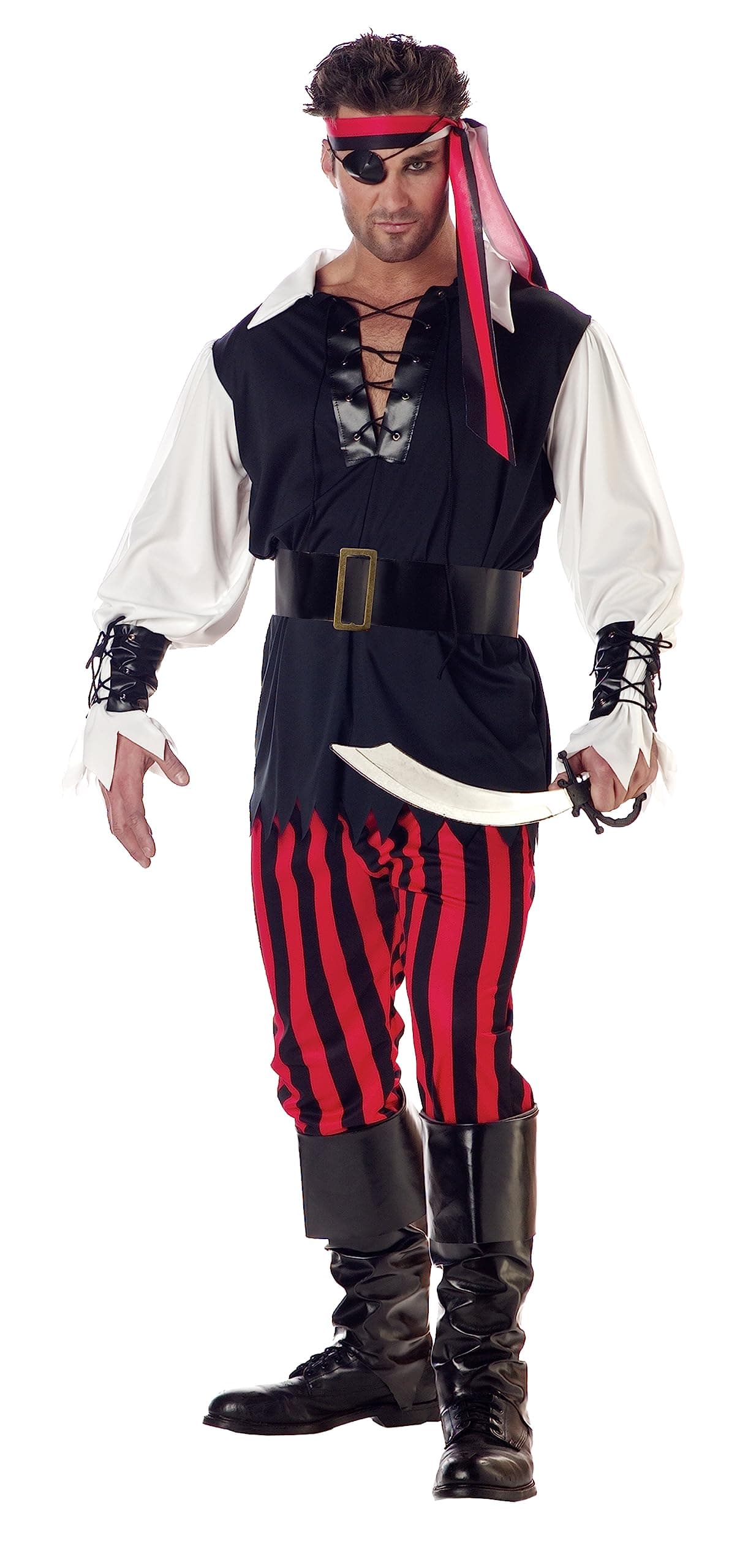 California Costumes Adult Sized Cutthroat Pirate Costume, Black/Red/White, M