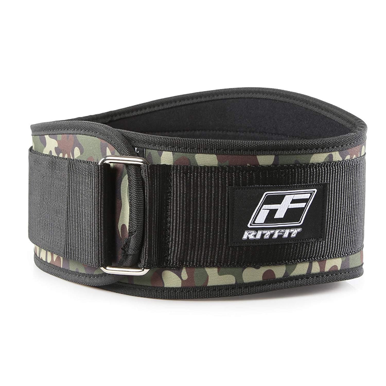 RitFit Weight Lifting Belt - Great for Squats, Lunges, Deadlift, Thrusters - Men and Women - 6 Inch Black/Camouflage (Camouflage, L(37-43''))