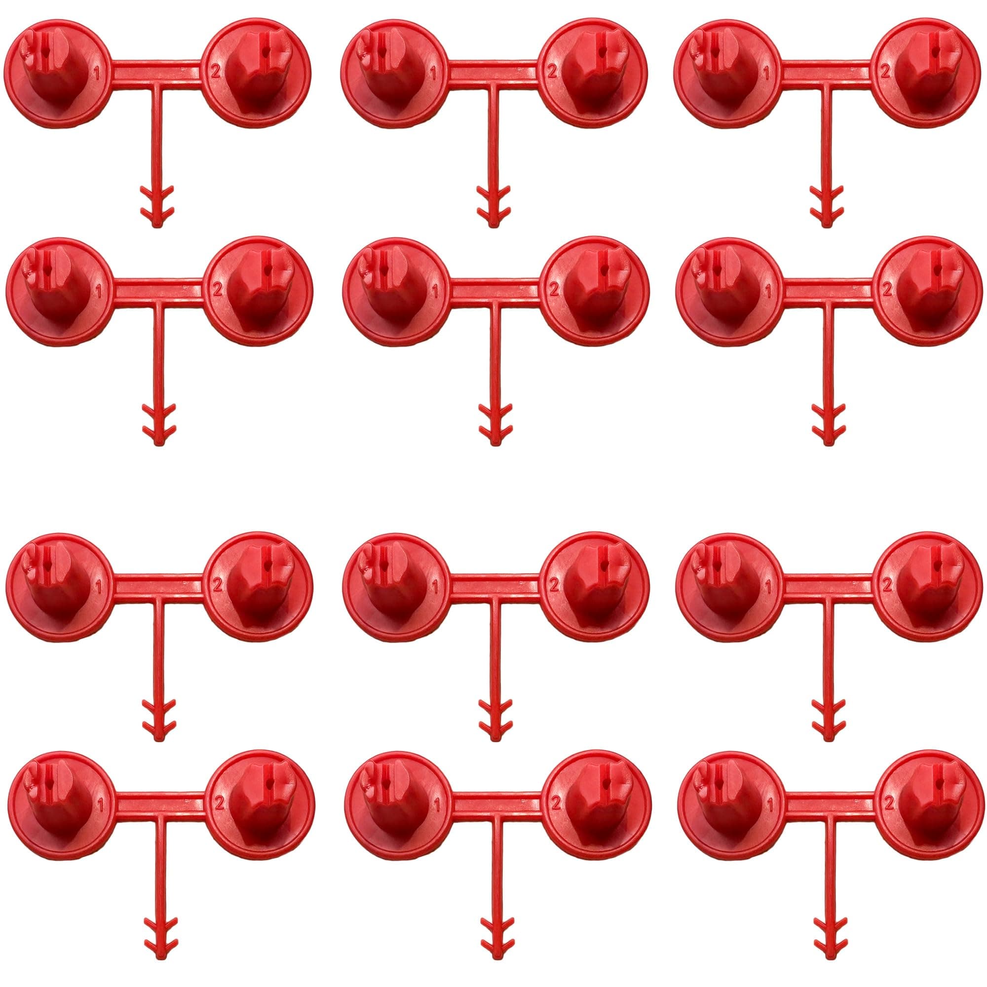 Mega Red Nozzle 12 Pack (1-2)(Vertical-Horizontal) for Spray Foam Gun, Precision Wedge Spray for Vertical & Ceiling Coverage, Foam Insulation Gun Nozzle for Walls, Overhead Applications